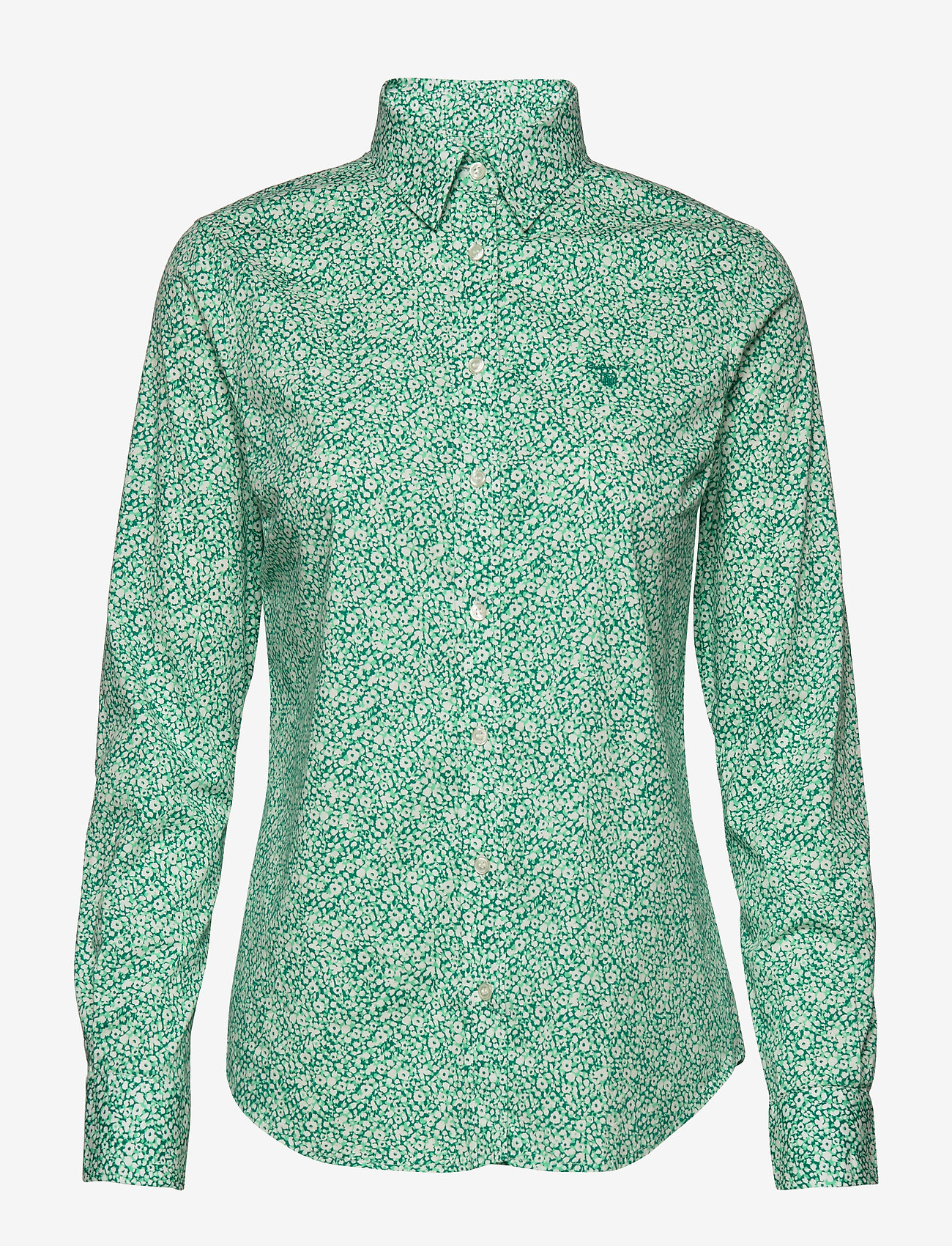 GANT - O1. STRETCH BROADCLOTH DITZY FLOWER - emerald green - 0