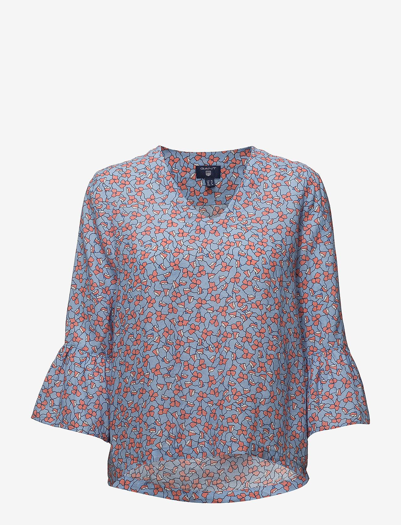 GANT - O2. LINKED FLORAL TOP - capri blue - 0