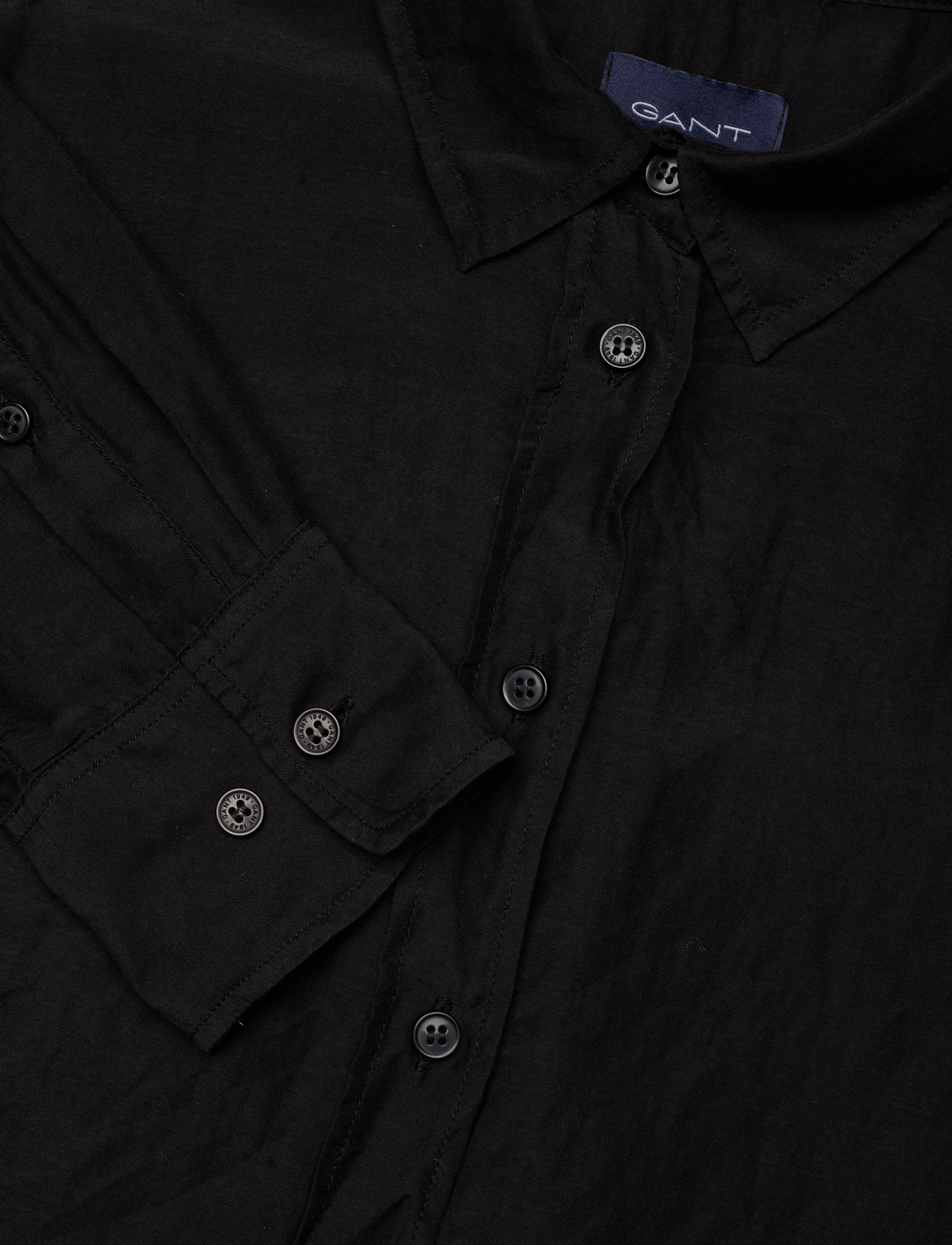 Gant - D1. ICON G COT SILK SHIRT - langærmede skjorter - black - 2