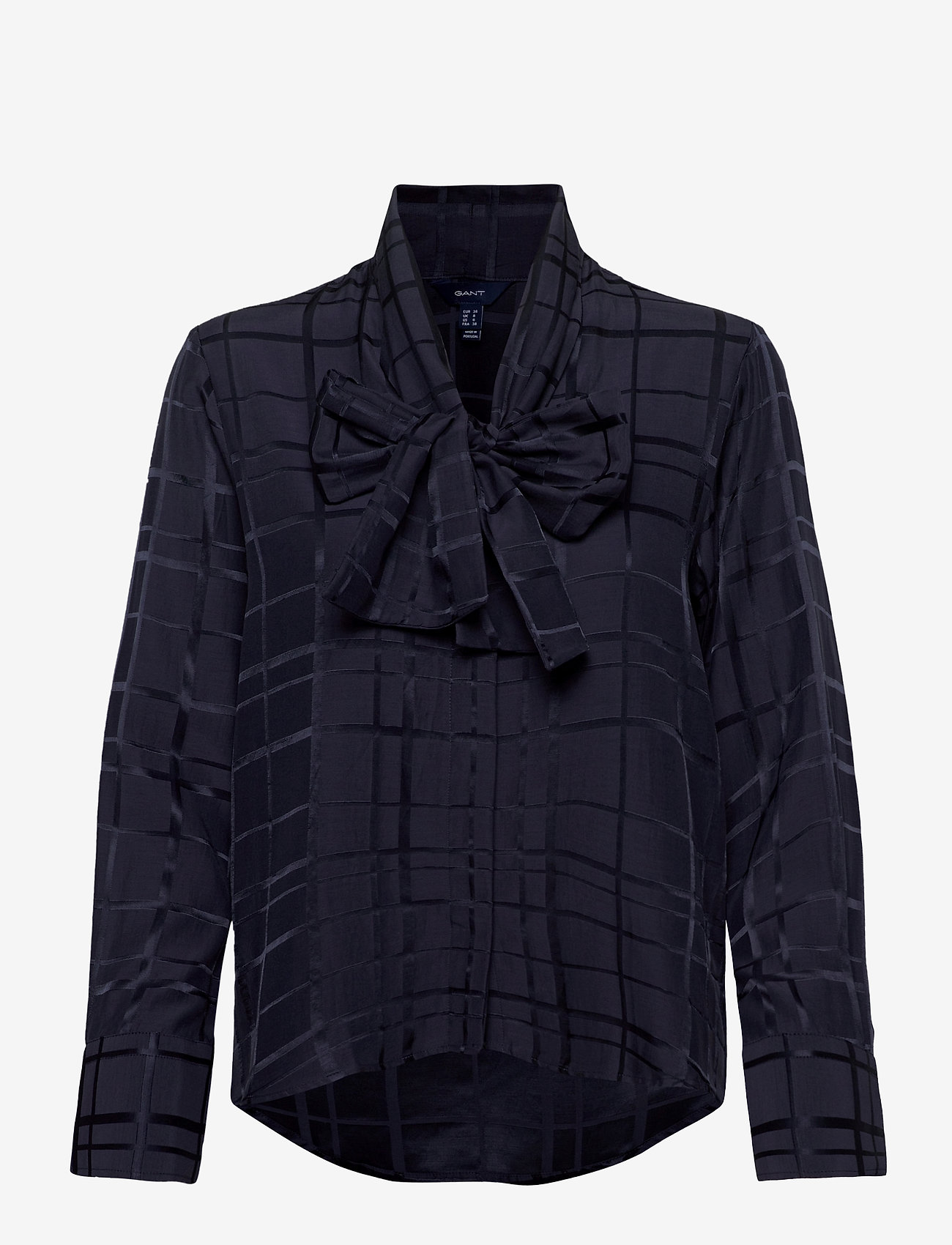 GANT - D2. CHECK STRUCTURED BOW BLOUSE - classic blue - 0