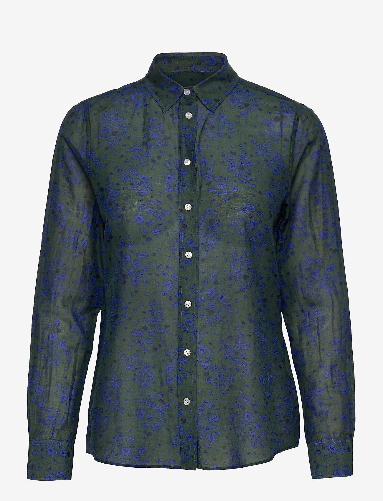 GANT - D2. FALL FLOWER COT SLIK SHIRT - thyme green - 0