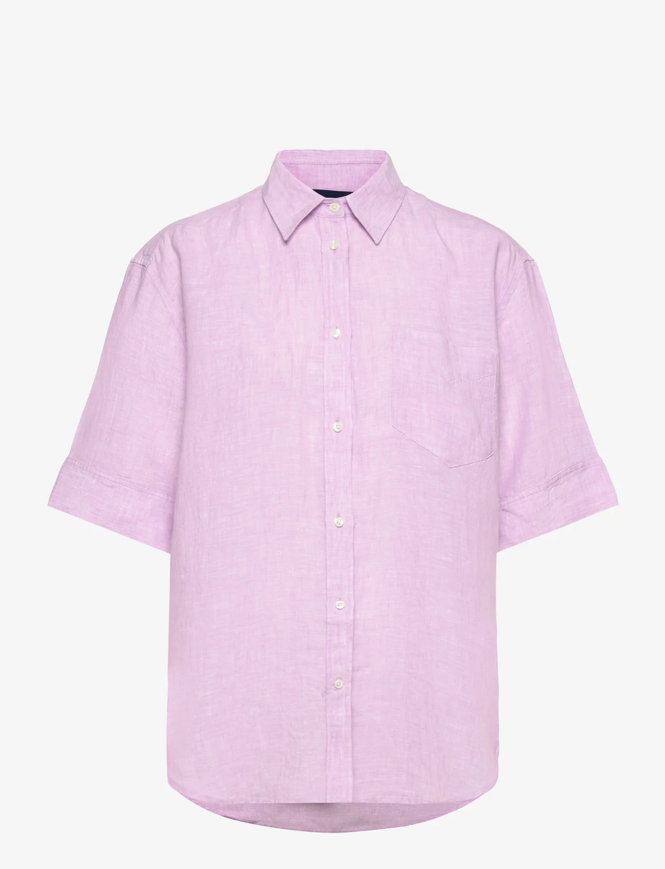 GANT - REL SS LINEN CHAMBRAY SHIRT - linen shirts - crocus purple - 0