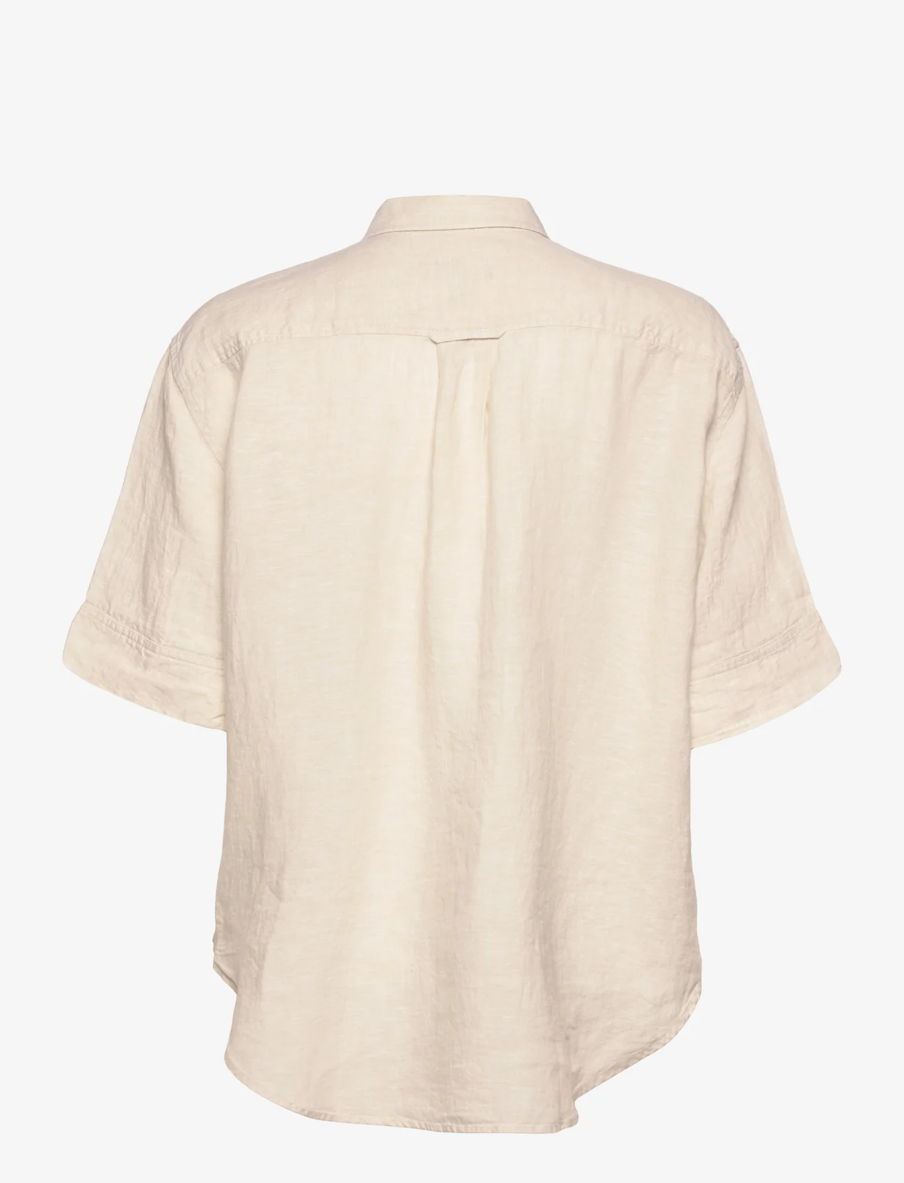 GANT - REL SS LINEN CHAMBRAY SHIRT - linen shirts - desert beige - 1