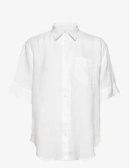 GANT - REL SS LINEN CHAMBRAY SHIRT - lininiai marškiniai - white - 0
