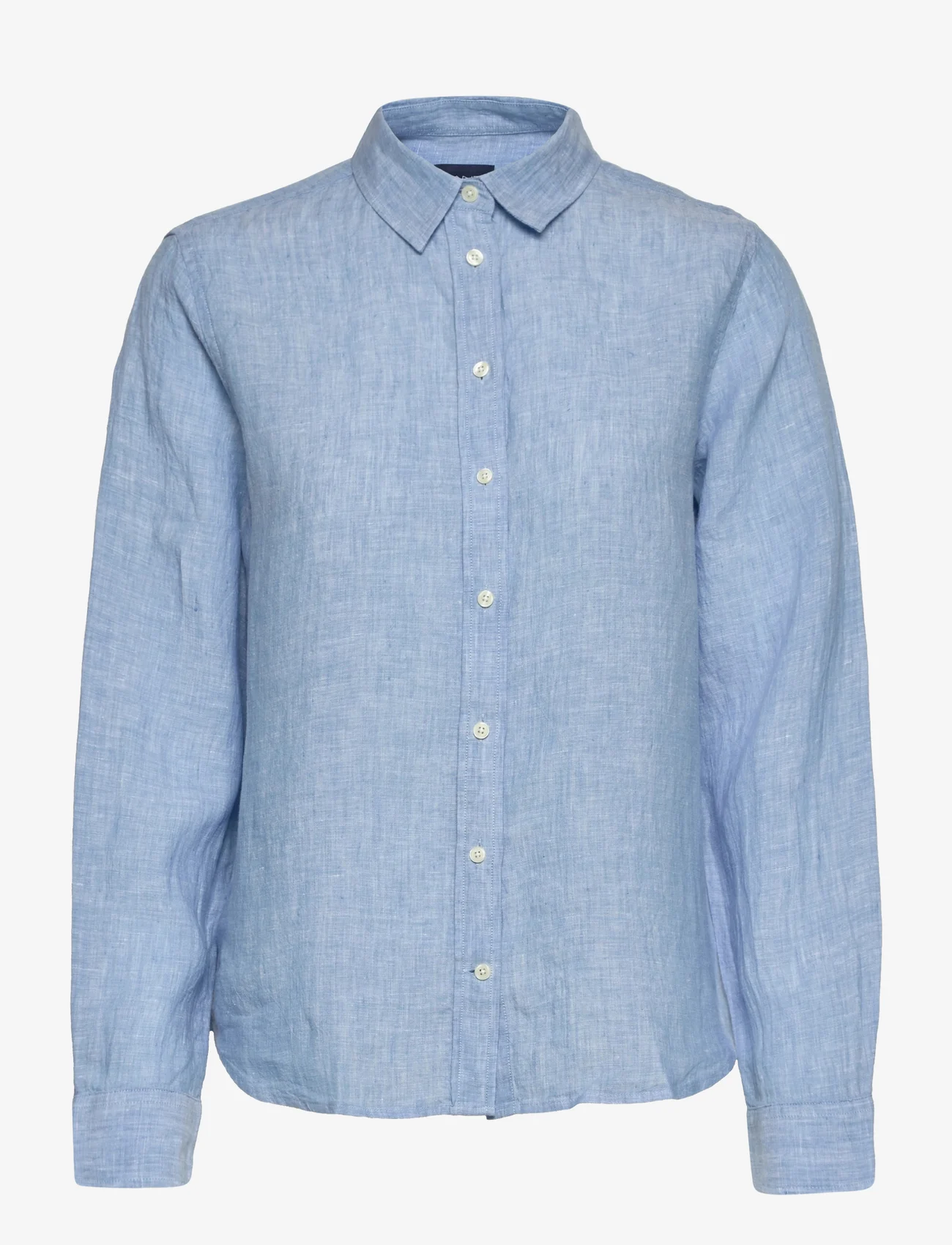 GANT - REG LINEN CHAMBRAY SHIRT - hørskjorter - azure blue - 0