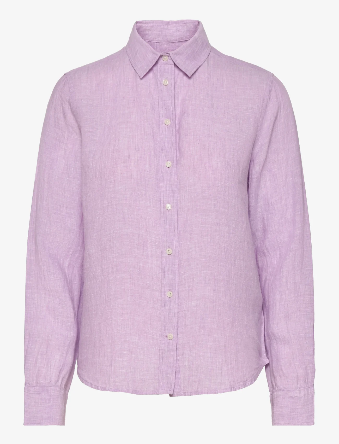 GANT - REG LINEN CHAMBRAY SHIRT - linen shirts - crocus purple - 0