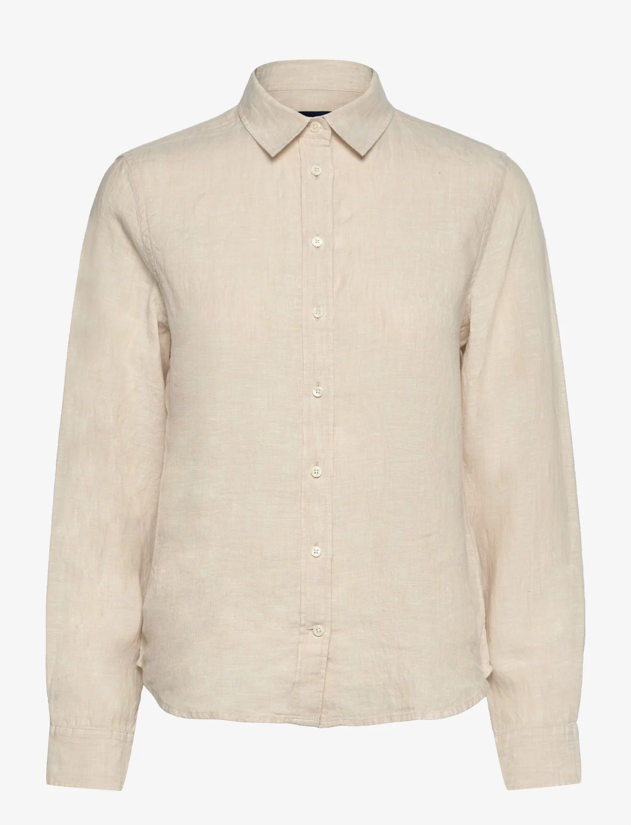 GANT - REG LINEN CHAMBRAY SHIRT - linen shirts - desert beige - 0
