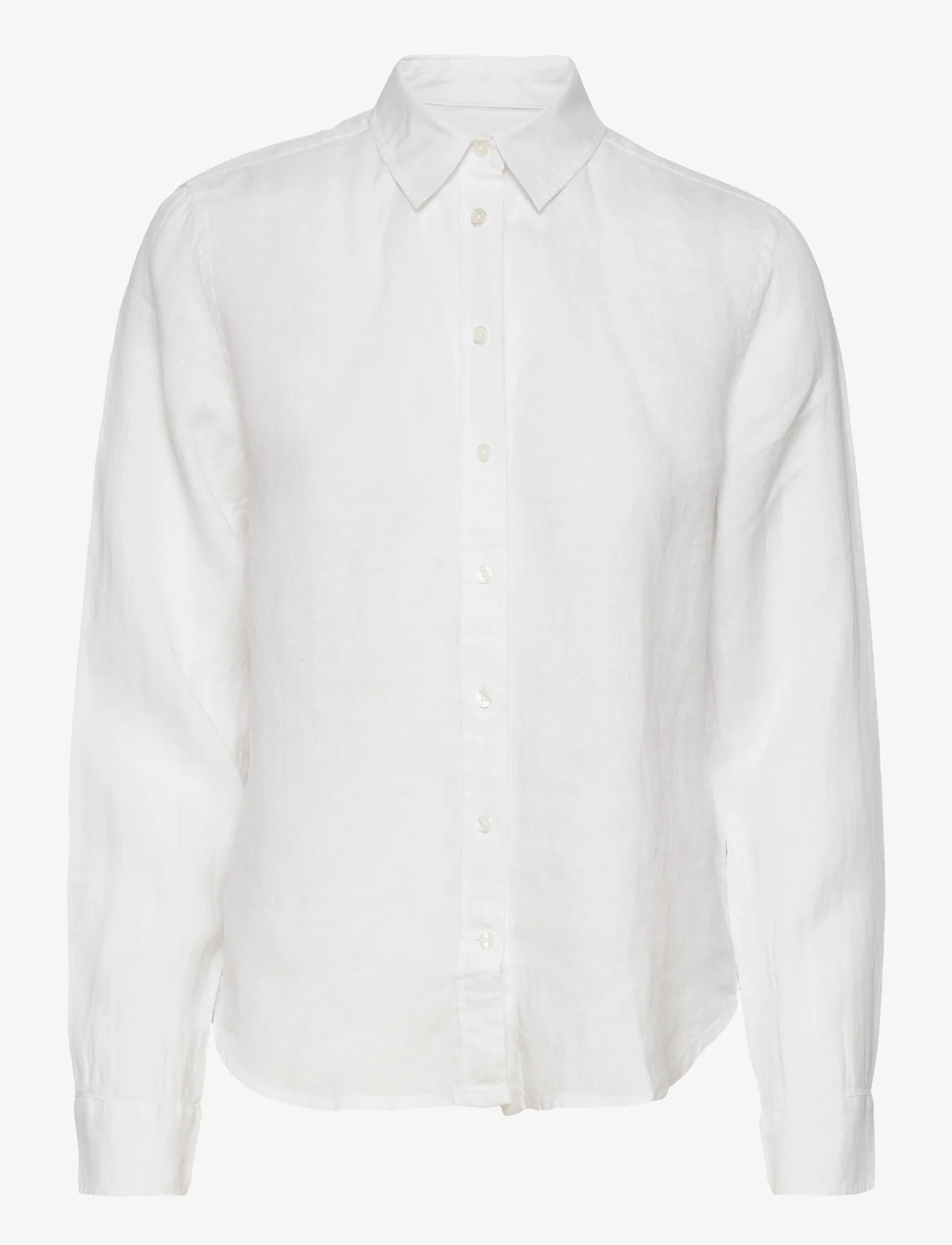 GANT - REG LINEN CHAMBRAY SHIRT - hørskjorter - white - 0