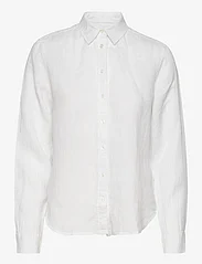 GANT - REG LINEN CHAMBRAY SHIRT - linneskjortor - white - 0