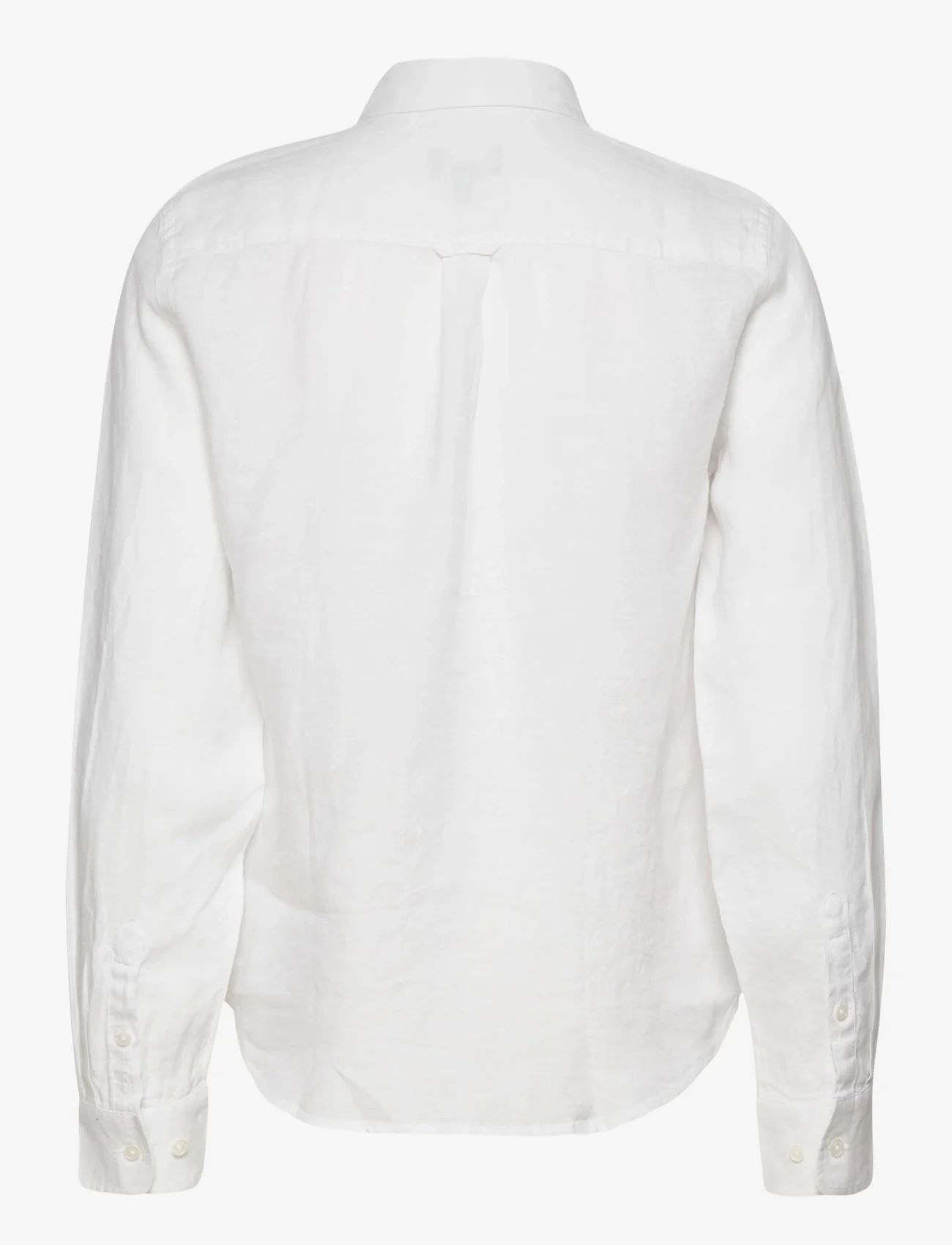 GANT - REG LINEN CHAMBRAY SHIRT - hørskjorter - white - 1