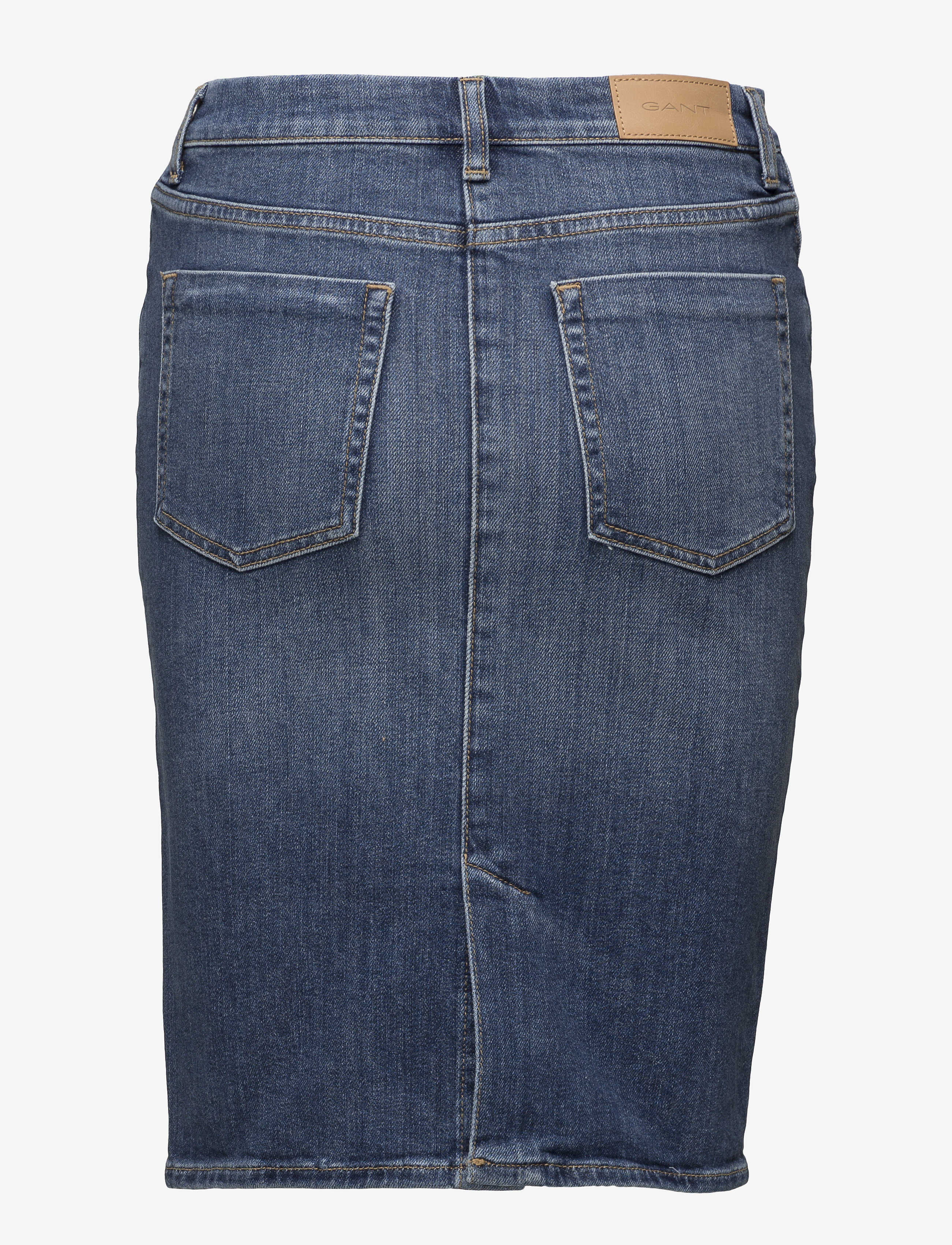 GANT - D1. BLUE DENIM SKIRT - semi light indigo worn in - 1