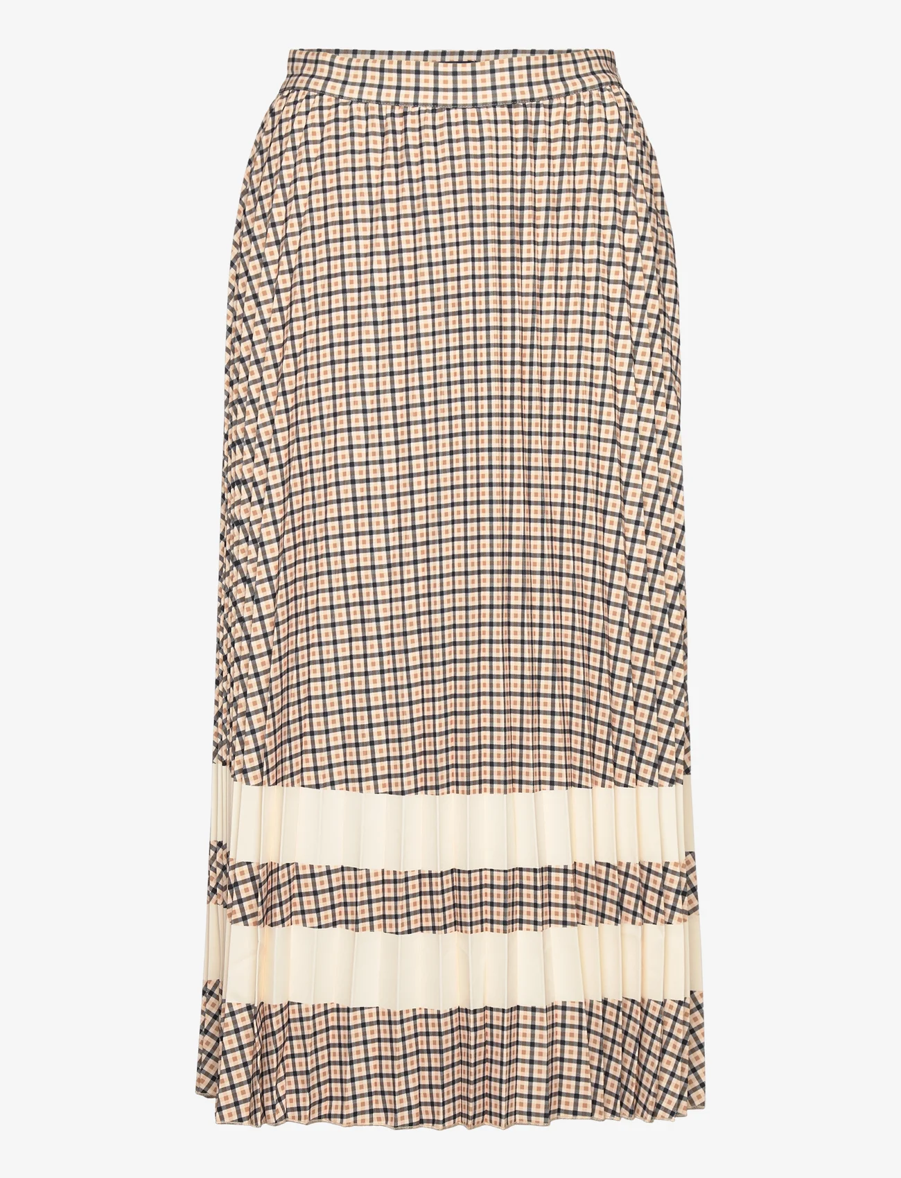 GANT - D1. CHECK PLEATED SKIRT - pleated skirts - toffee beige - 0