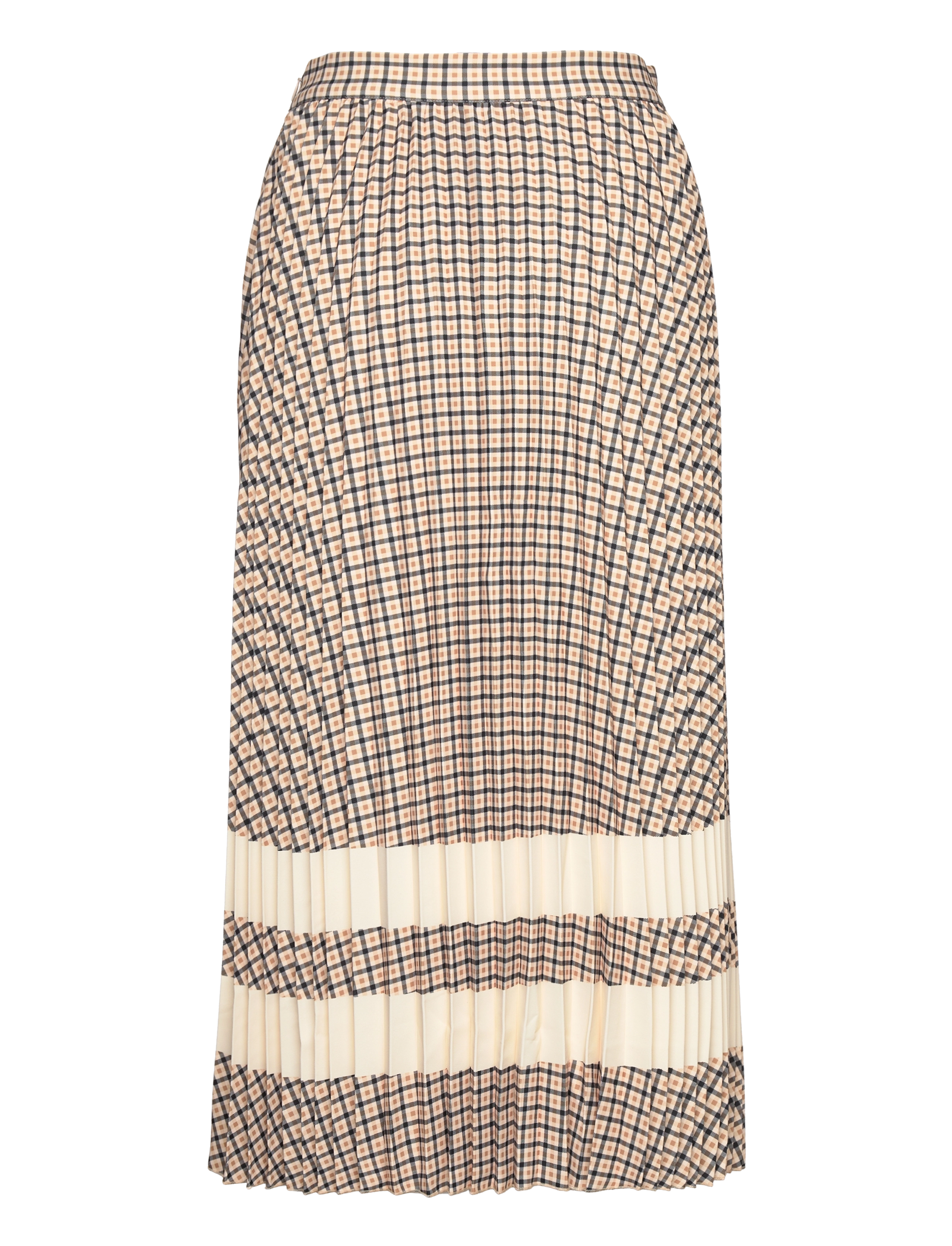 GANT - D1. CHECK PLEATED SKIRT - toffee beige - 1