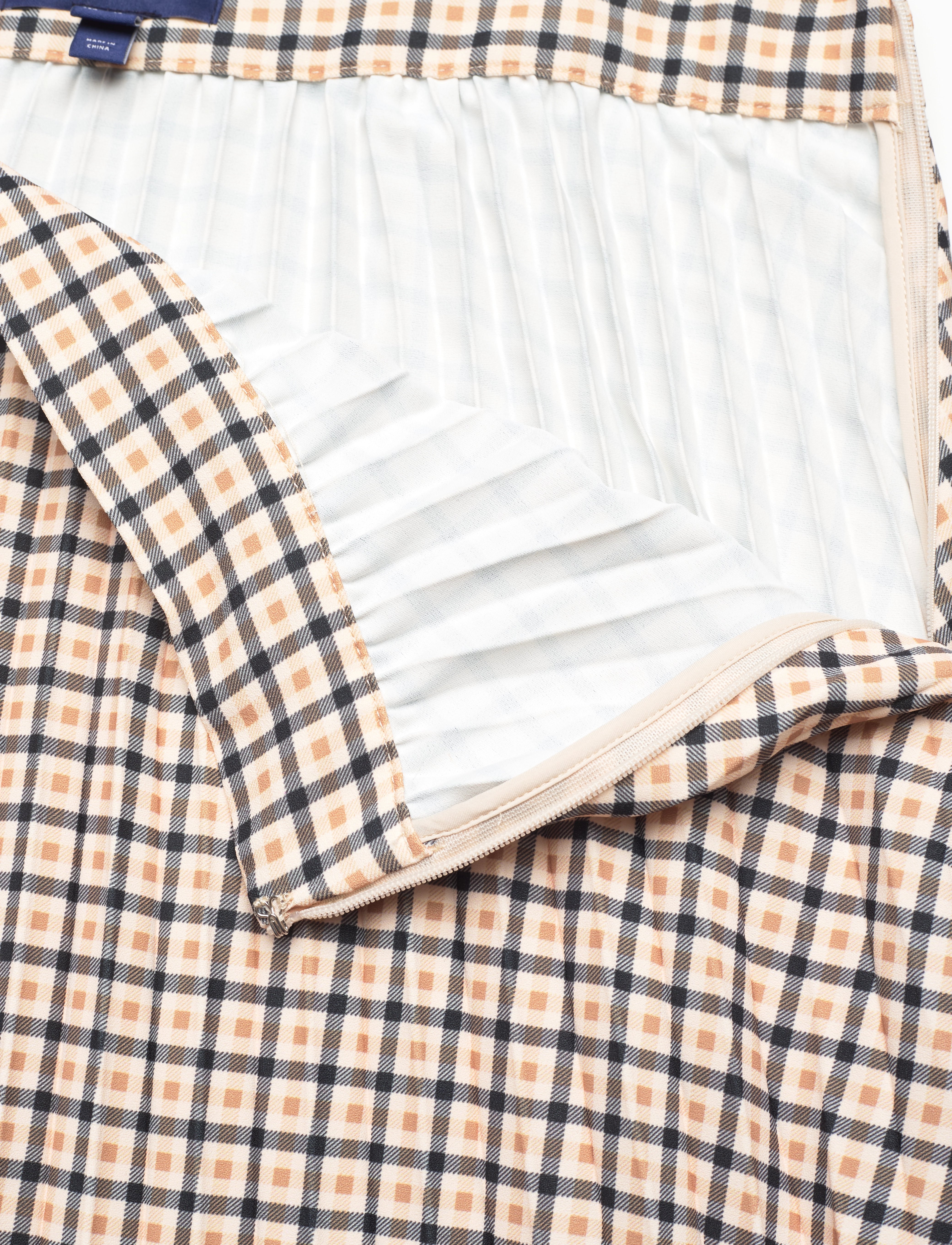 GANT - D1. CHECK PLEATED SKIRT - toffee beige - 2