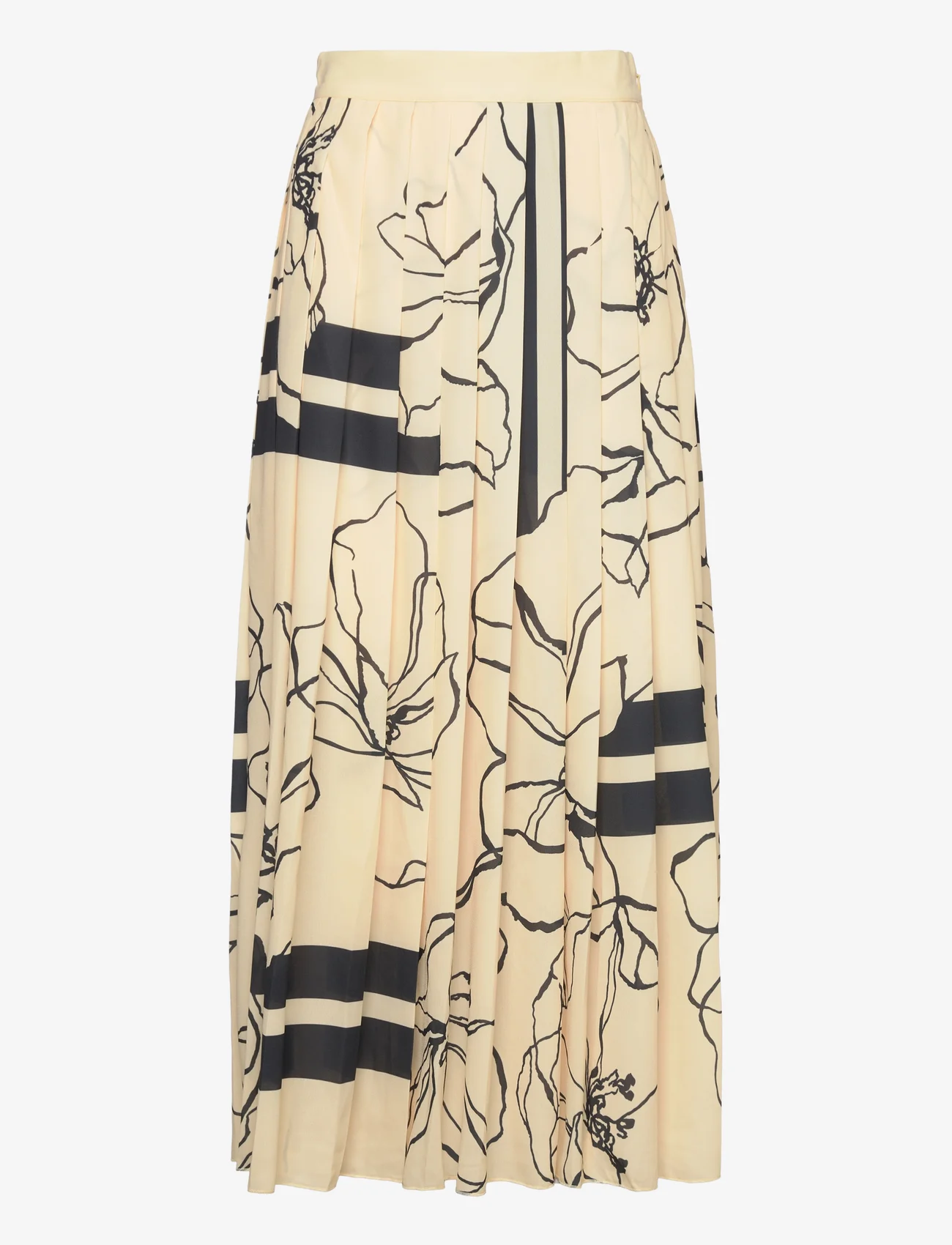 GANT - LINE DRAWING PLEATED SKIRT - maxi skirts - dusty light yellow - 1