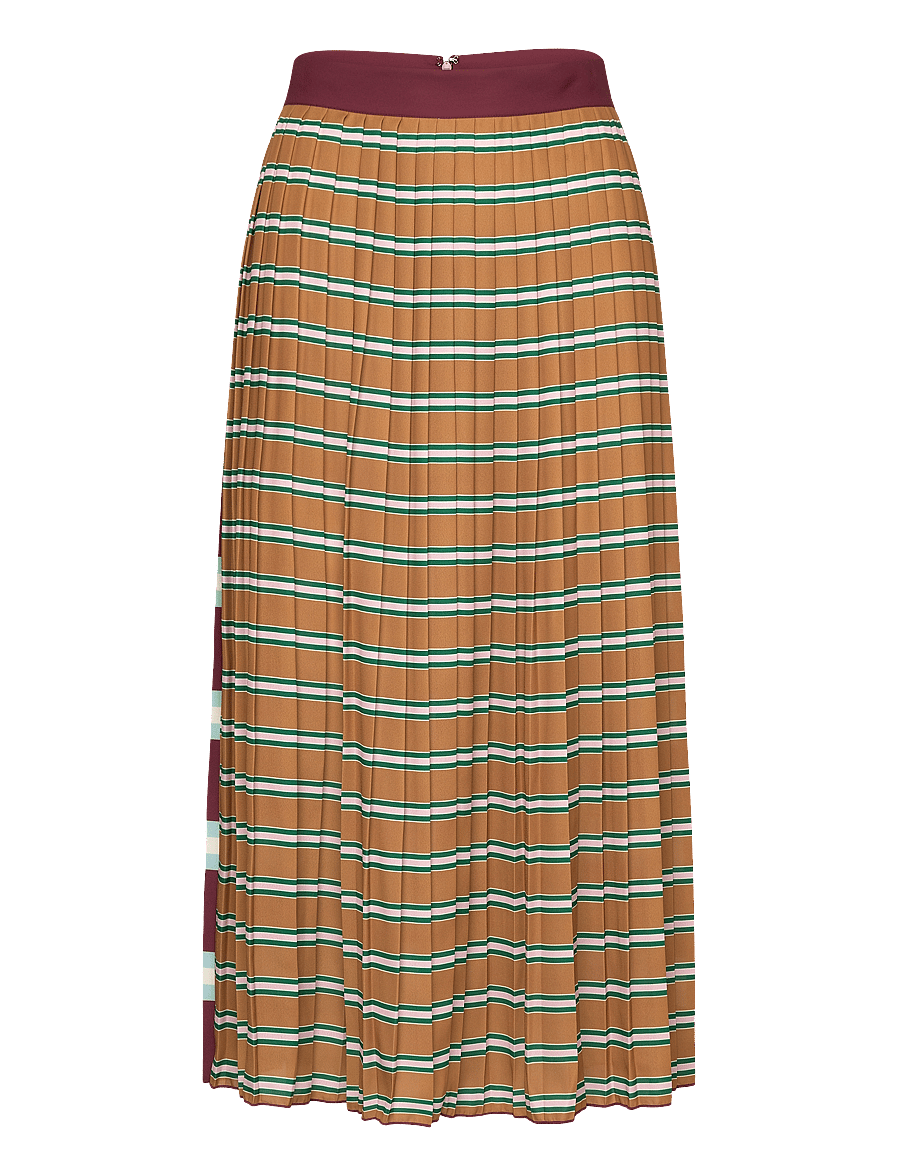 Gant - STRIPED PLEATED SKIRT - maxi nederdele - plumped red - 1