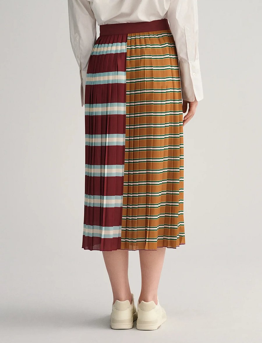 Gant - STRIPED PLEATED SKIRT - maxi nederdele - plumped red - 3
