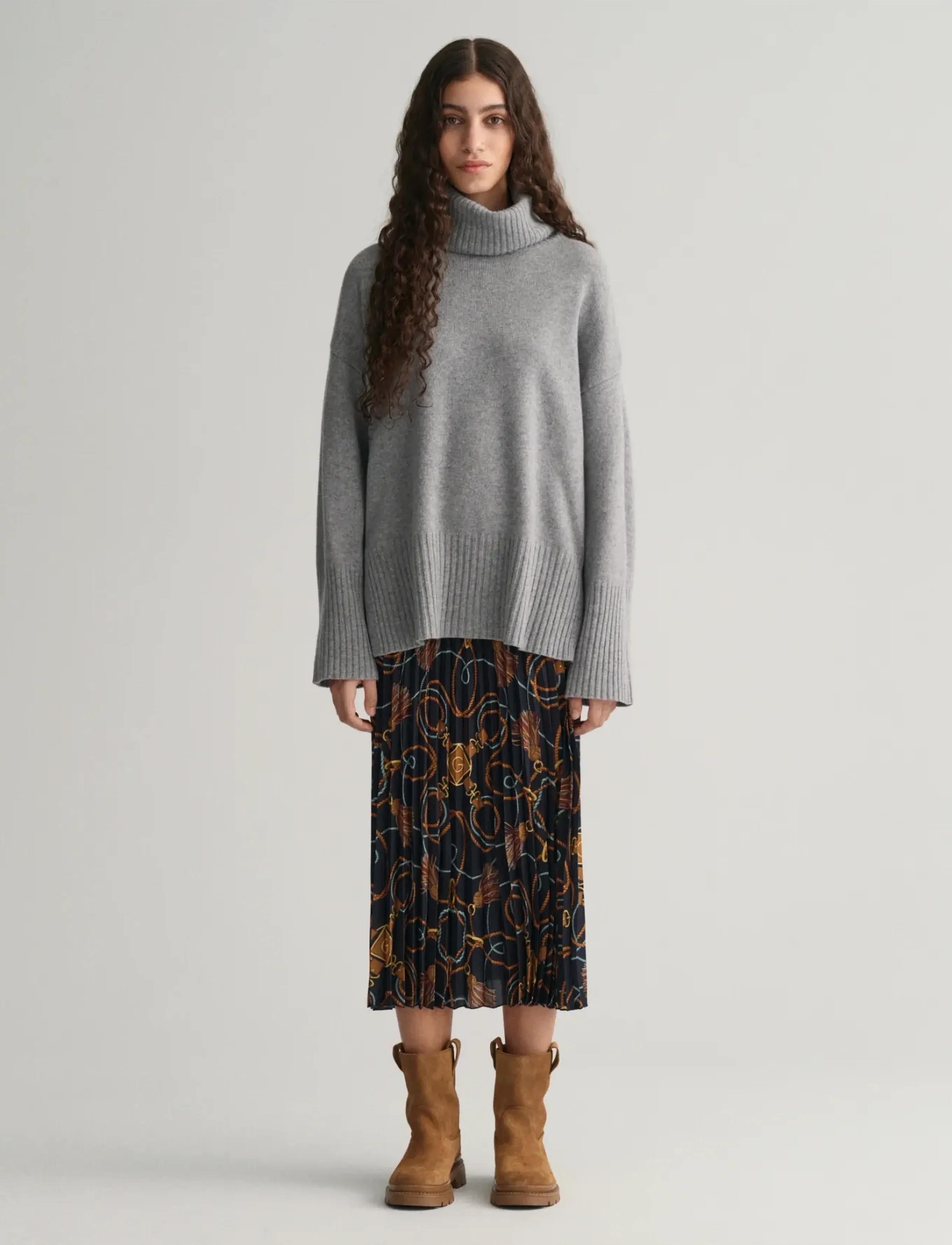Gant ROPE PRINT SKIRT - Maxi Röcke - EVENING BLUE / navy