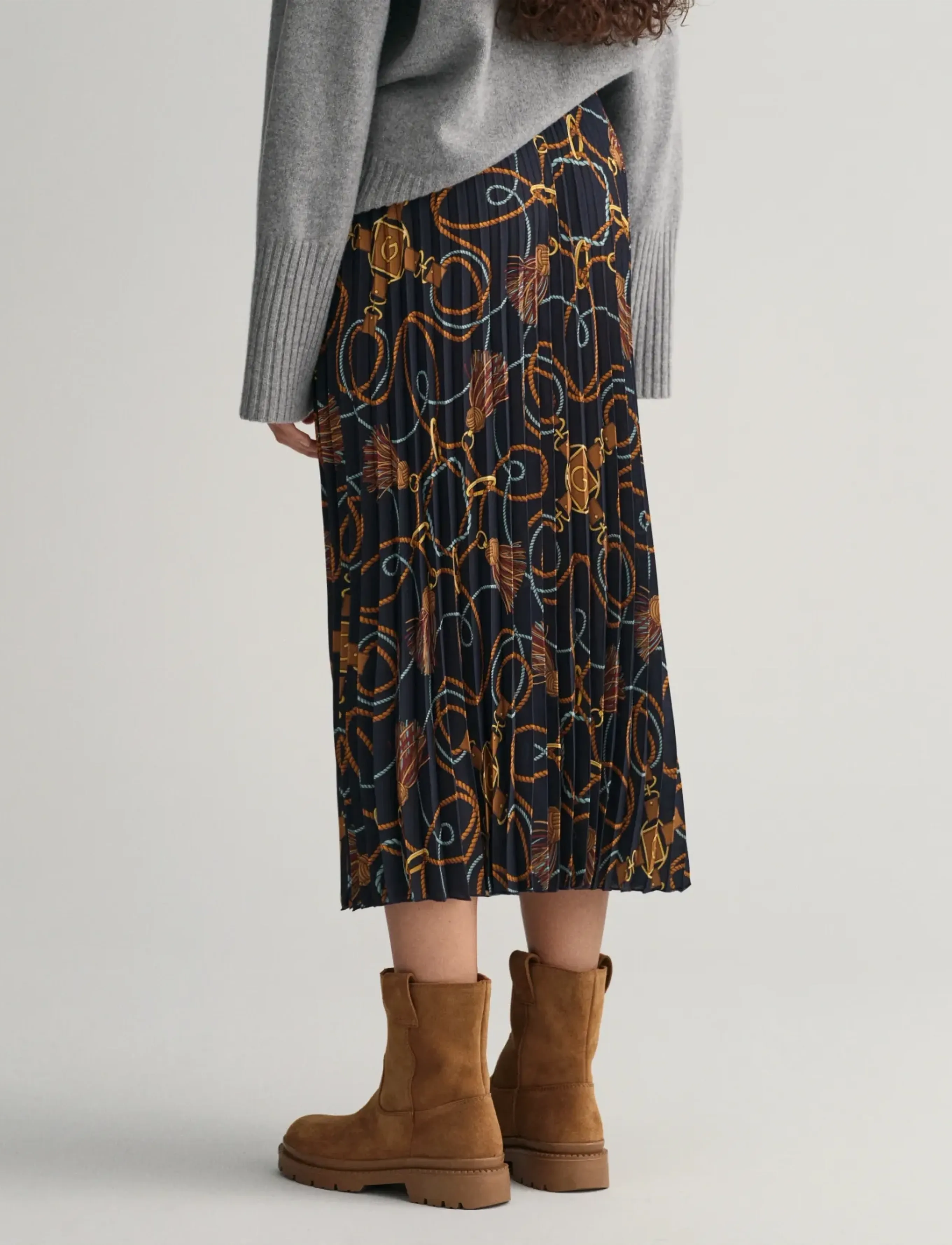 Gant - ROPE PRINT SKIRT - maxi nederdele - evening blue - 3