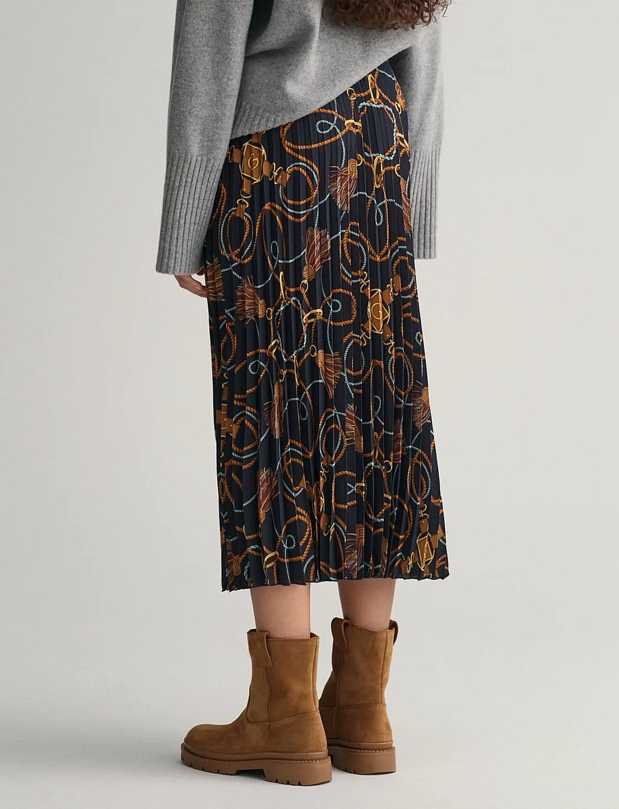 Gant - ROPE PRINT SKIRT - ilgi sijonai - evening blue - 3