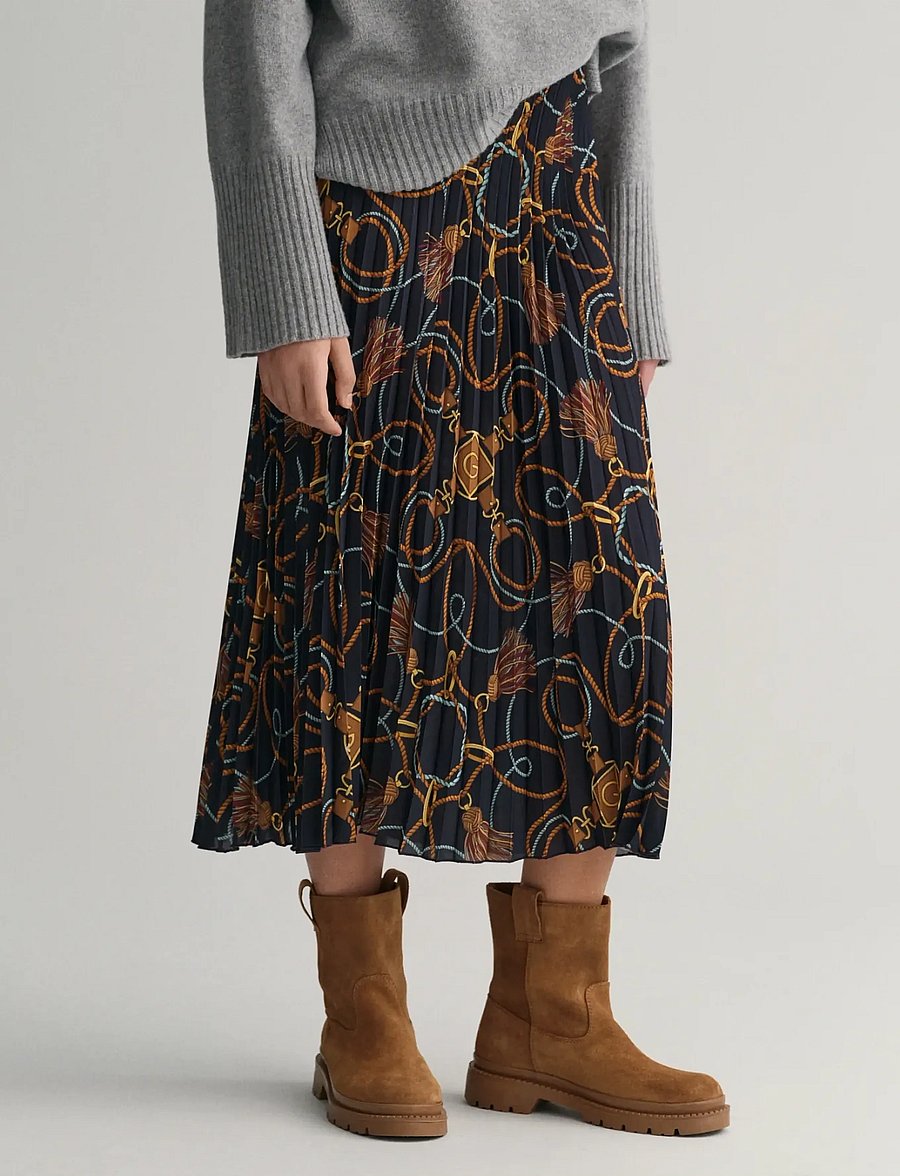 Gant - ROPE PRINT SKIRT - ilgi sijonai - evening blue - 4