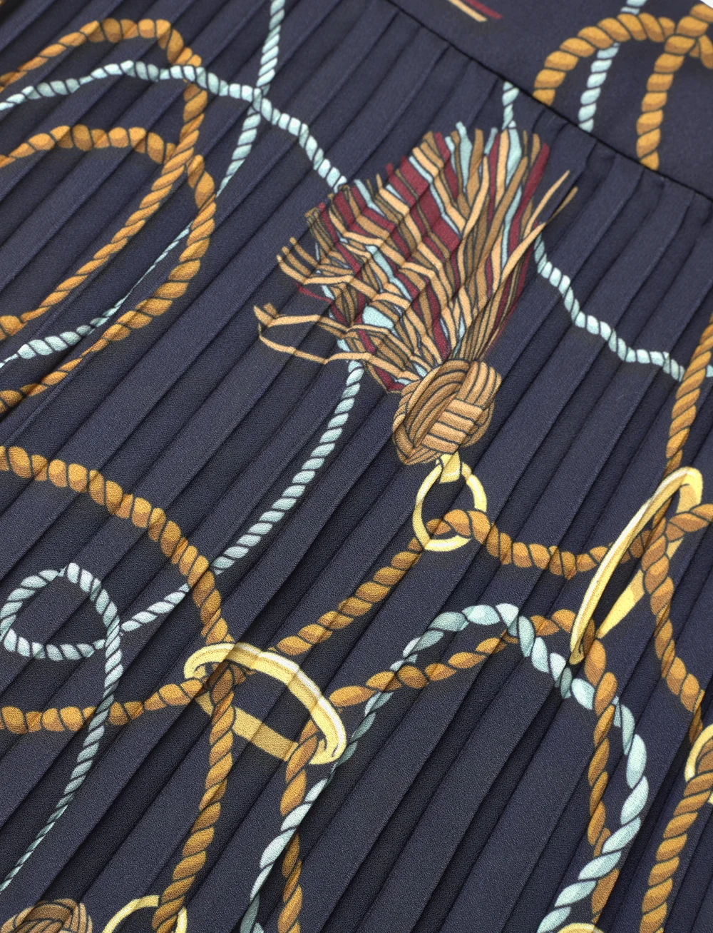 GANT - ROPE PRINT SKIRT - maxi nederdele - evening blue - 2