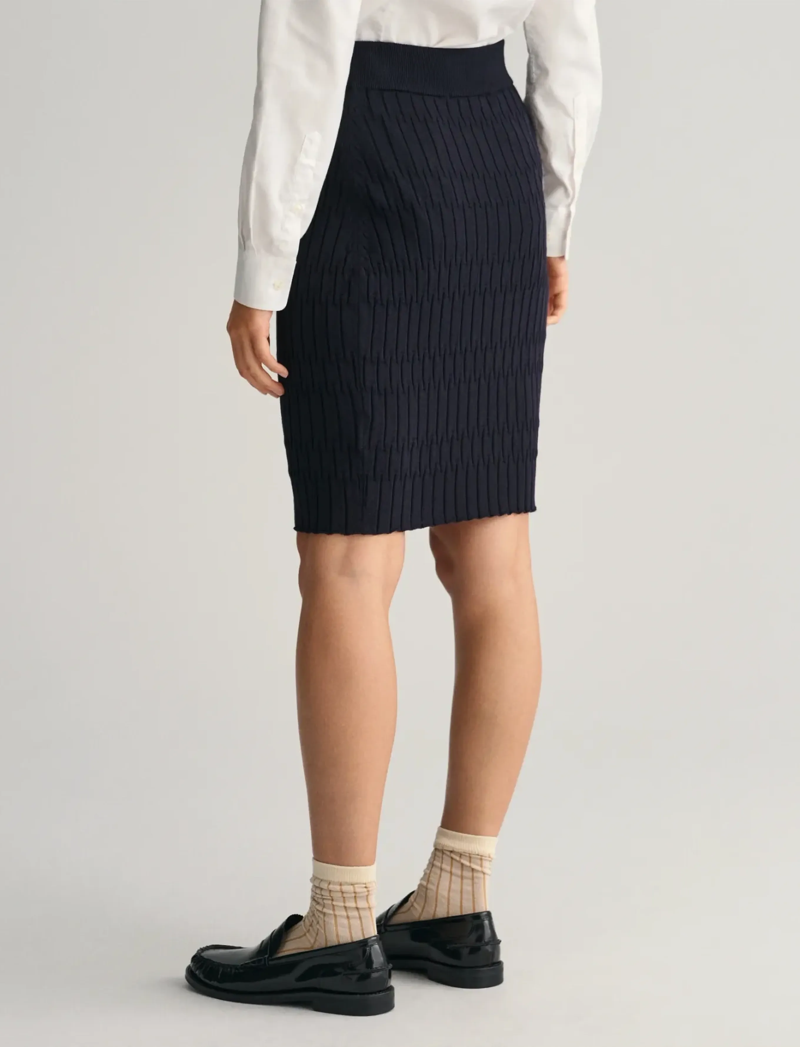 GANT - TEXTURED KNITTED SKIRT - evening blue - 3