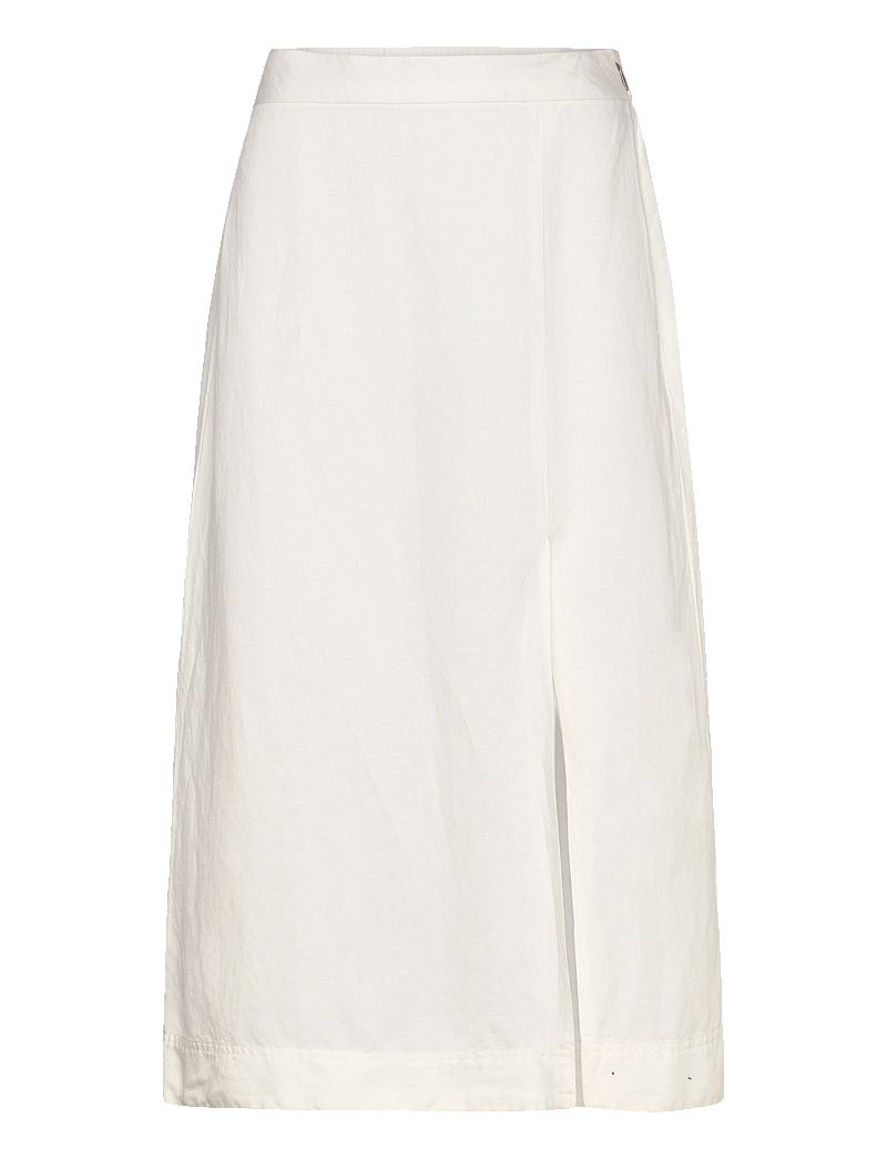 GANT - REL MIDI LINEN BLEND SKIRT - midi nederdele - eggshell - 0