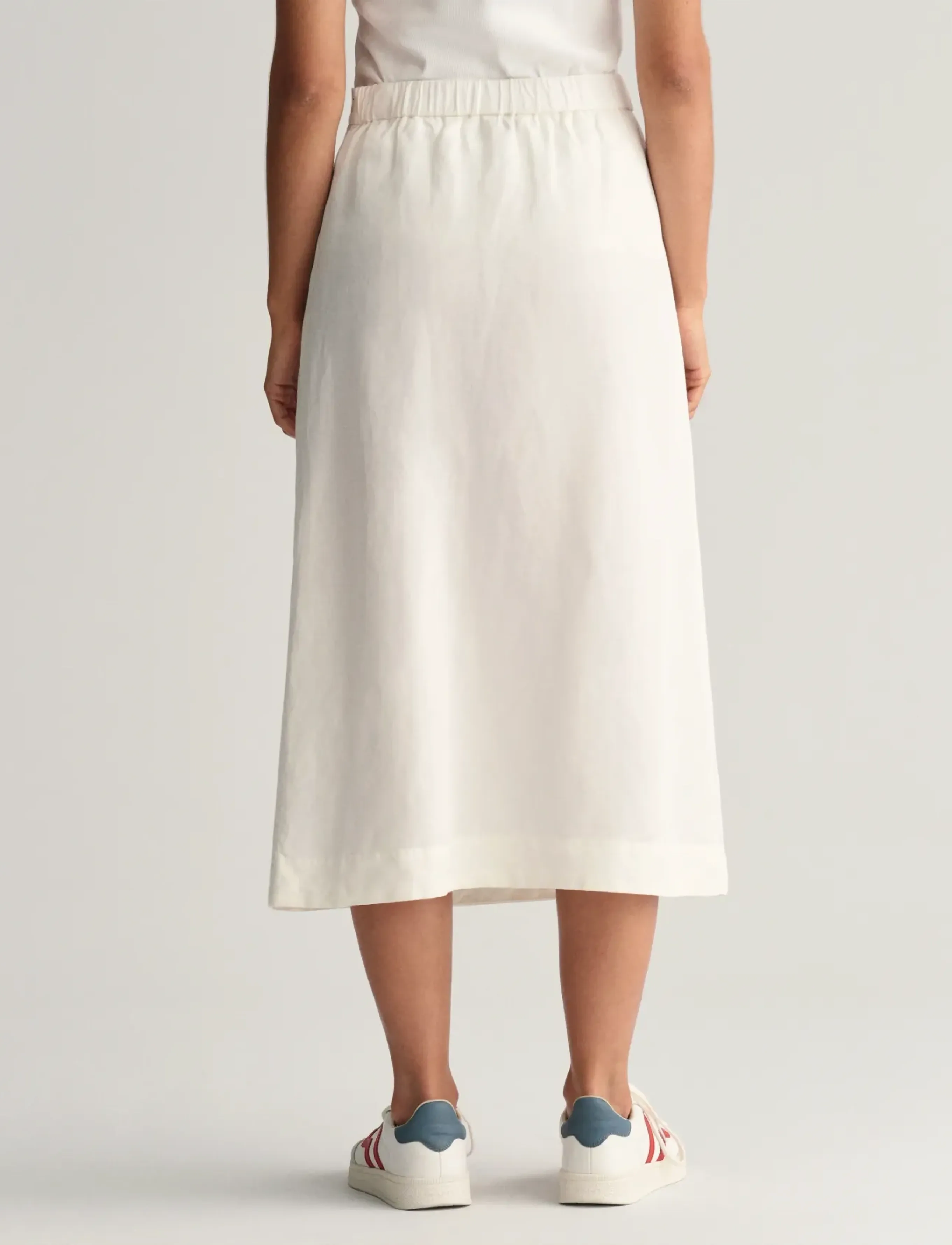 GANT - REL MIDI LINEN BLEND SKIRT - eggshell - 3