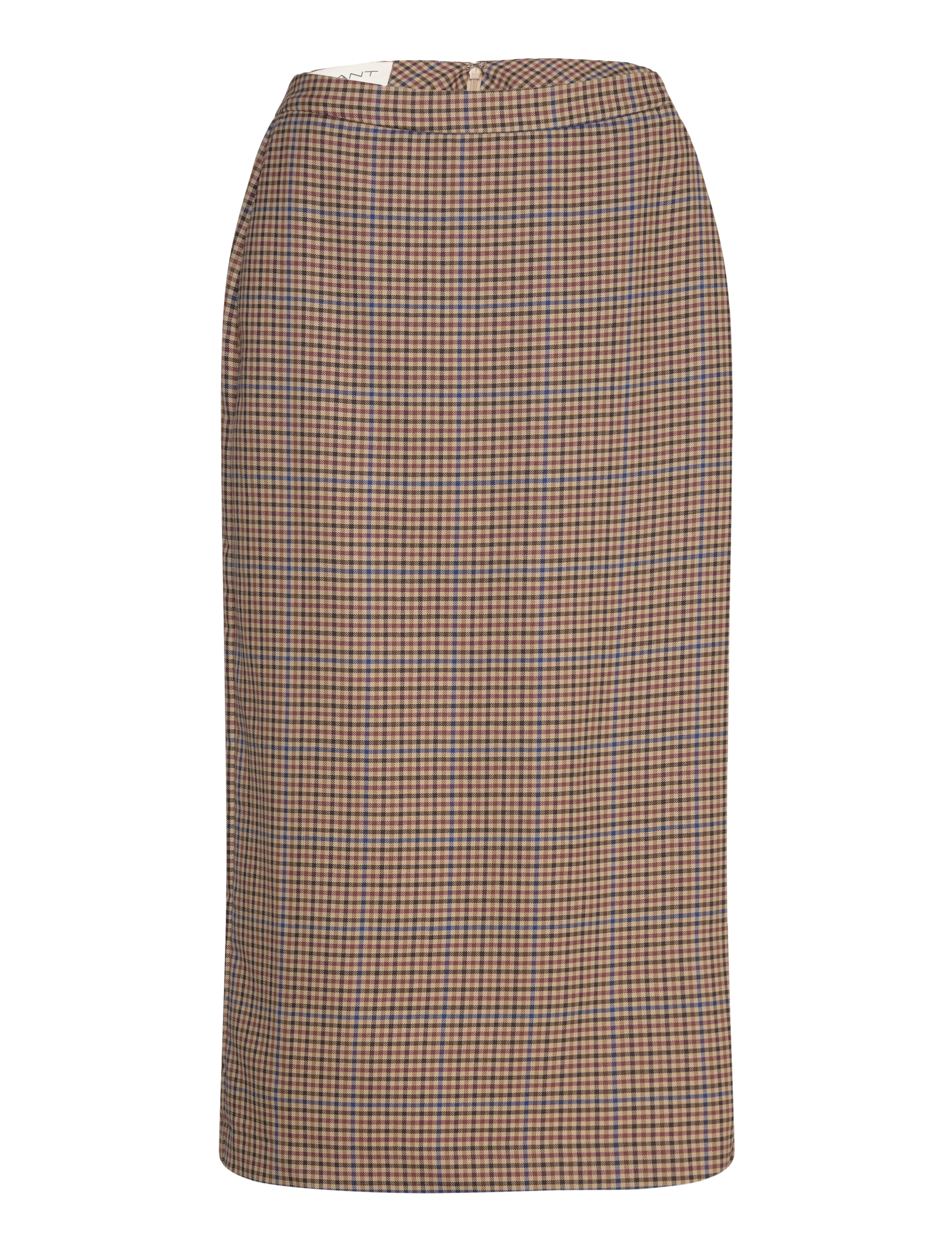 GANT - CHECKED SLIT SKIRT - dark khaki - 1
