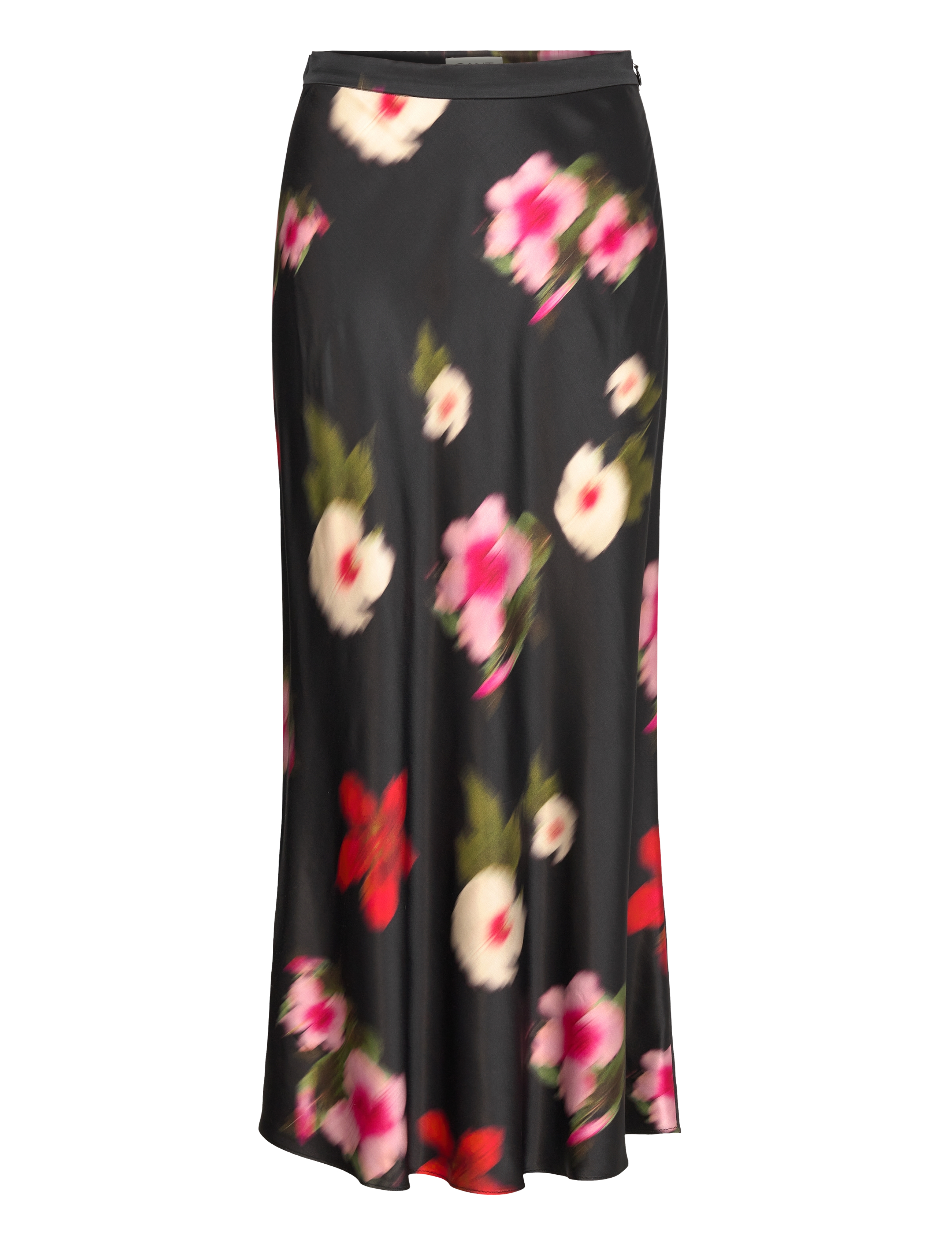 GANT MIDI FLORAL PRINT A-LINE SKIRT - Satijnen rokken - BLACK / black