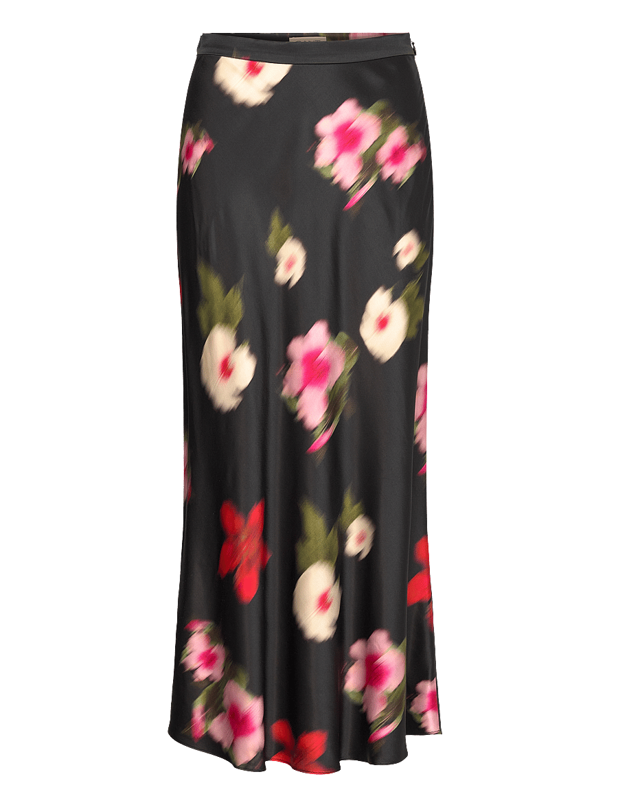 Gant - MIDI FLORAL PRINT A-LINE SKIRT - satinkjolar - black - 1
