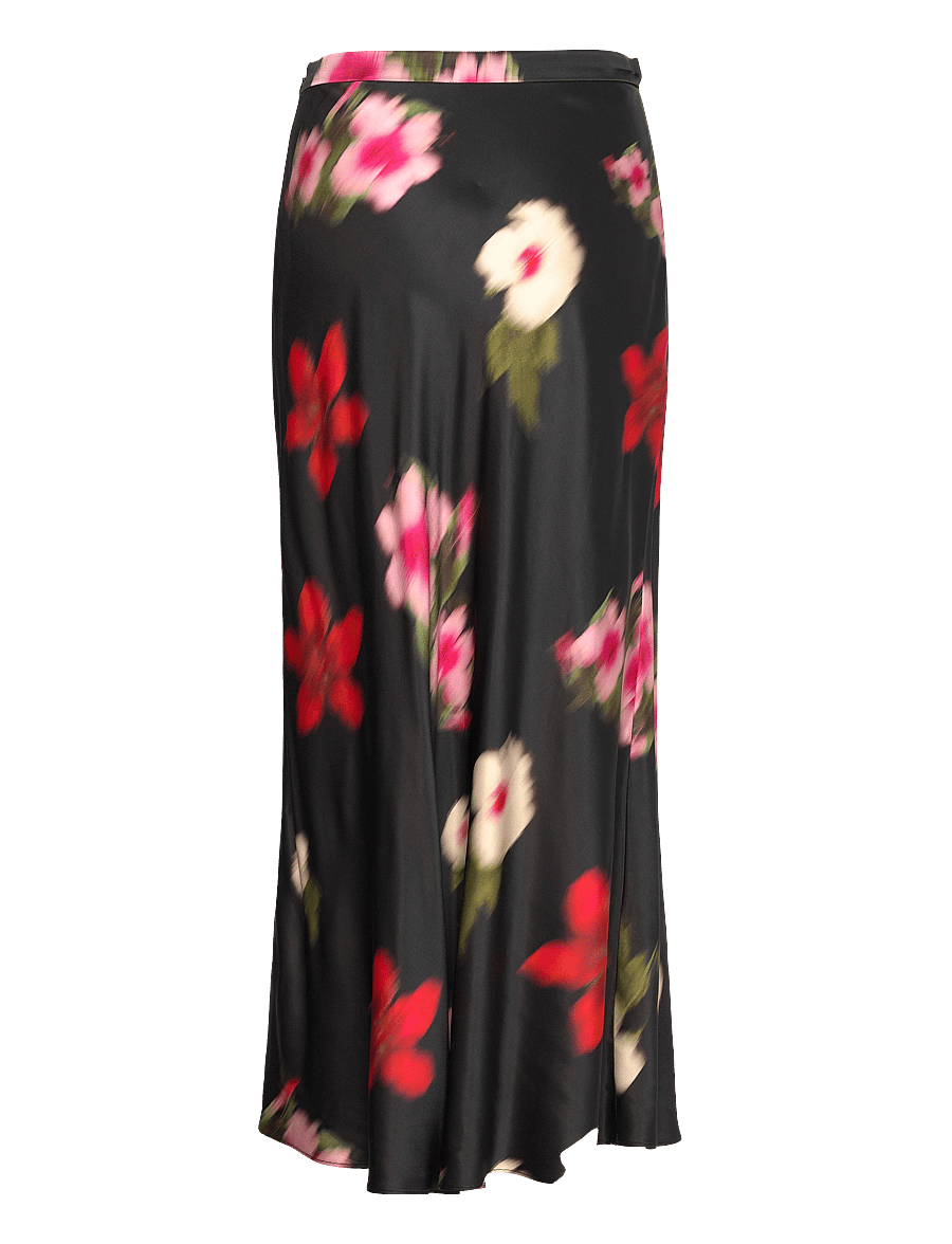 Gant - MIDI FLORAL PRINT A-LINE SKIRT - satinkjolar - black - 2
