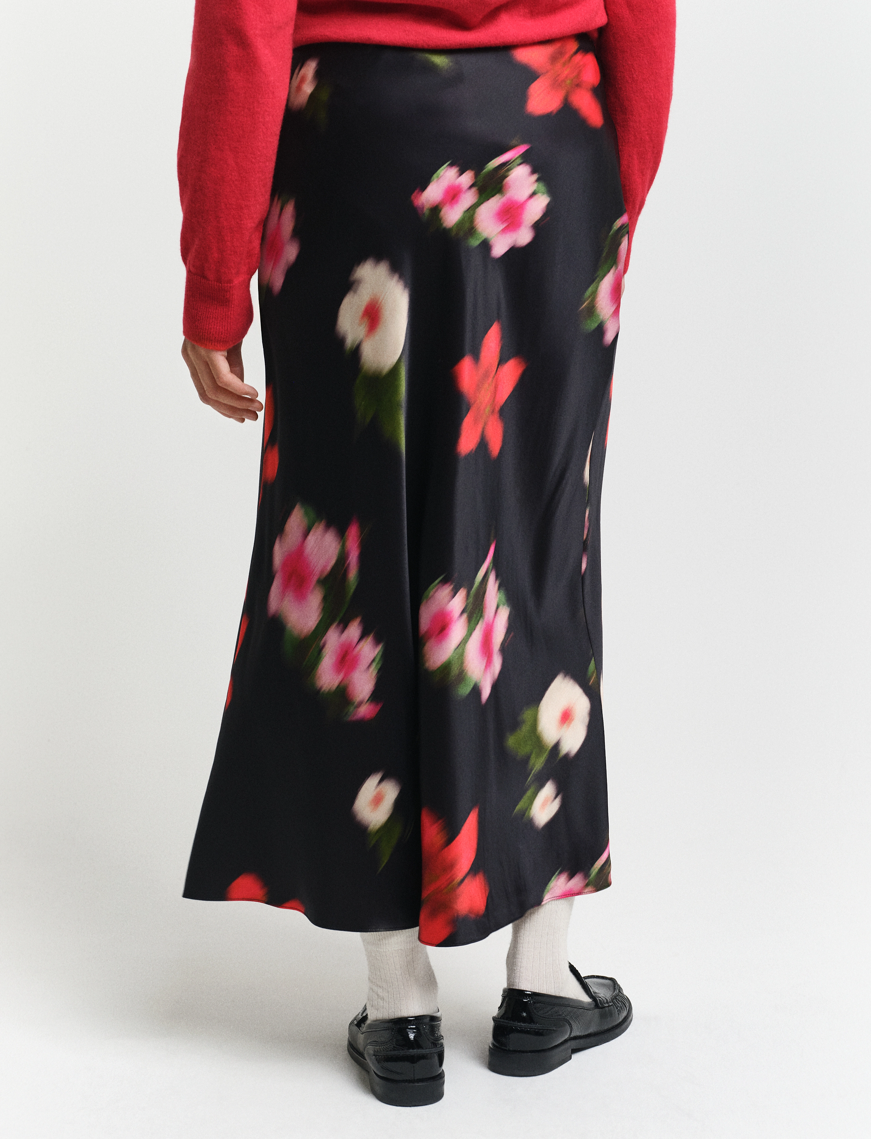 Gant - MIDI FLORAL PRINT A-LINE SKIRT - satinröcke - black - 3