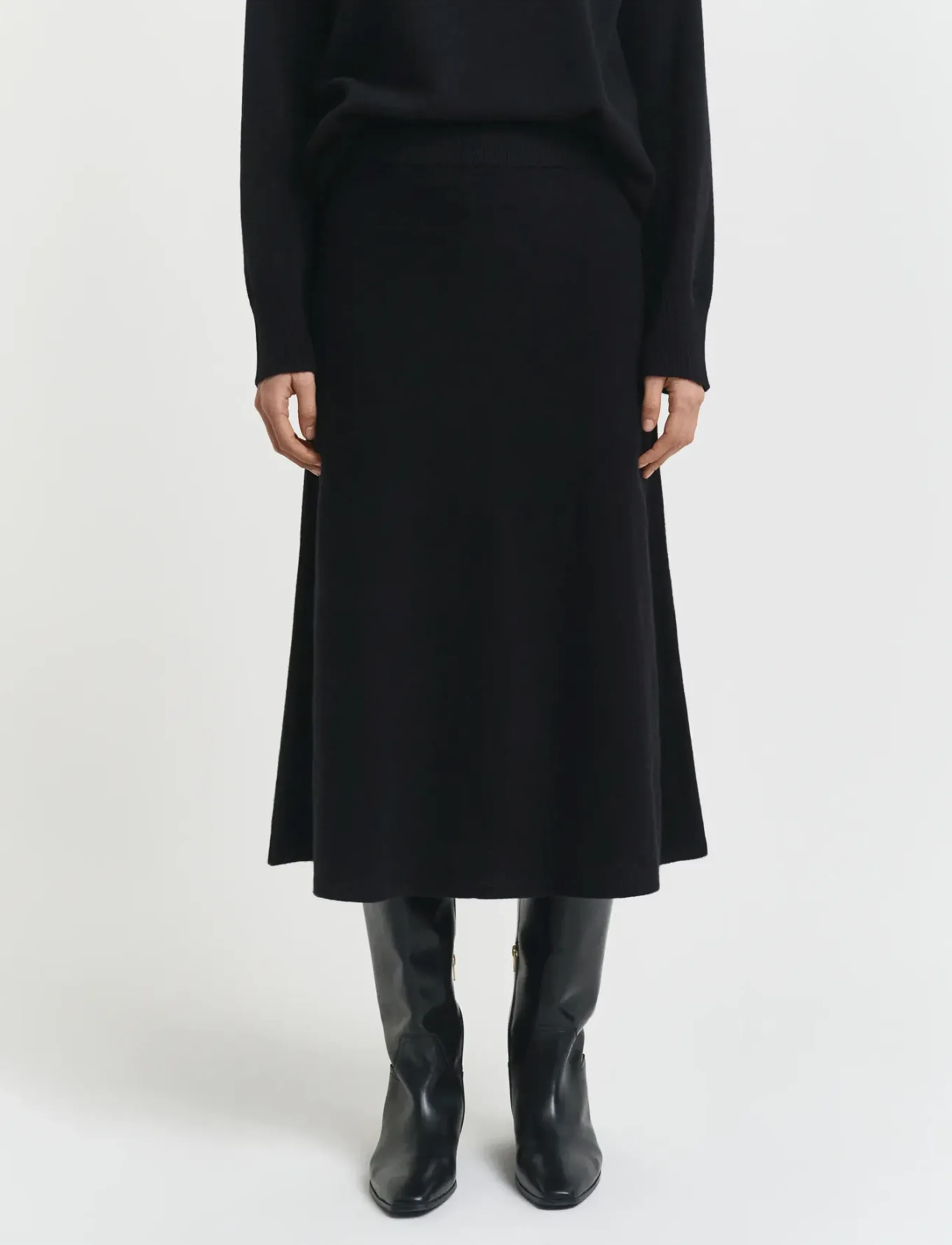 Gant - SUPERFINE LAMBSWOOL SKIRT - strikkede nederdele - black - 2