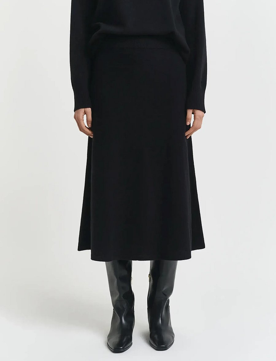 Gant - SUPERFINE LAMBSWOOL SKIRT - strickröcke - black - 2