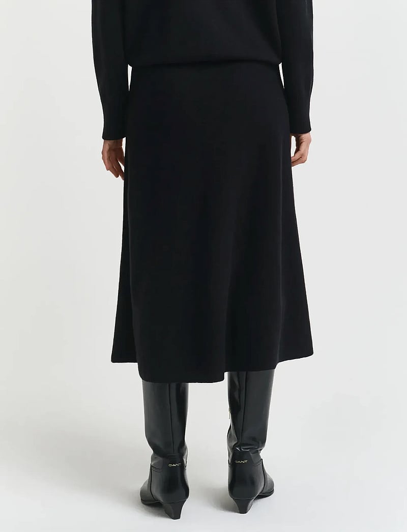 GANT - SUPERFINE LAMBSWOOL SKIRT - strikkede nederdele - black - 3