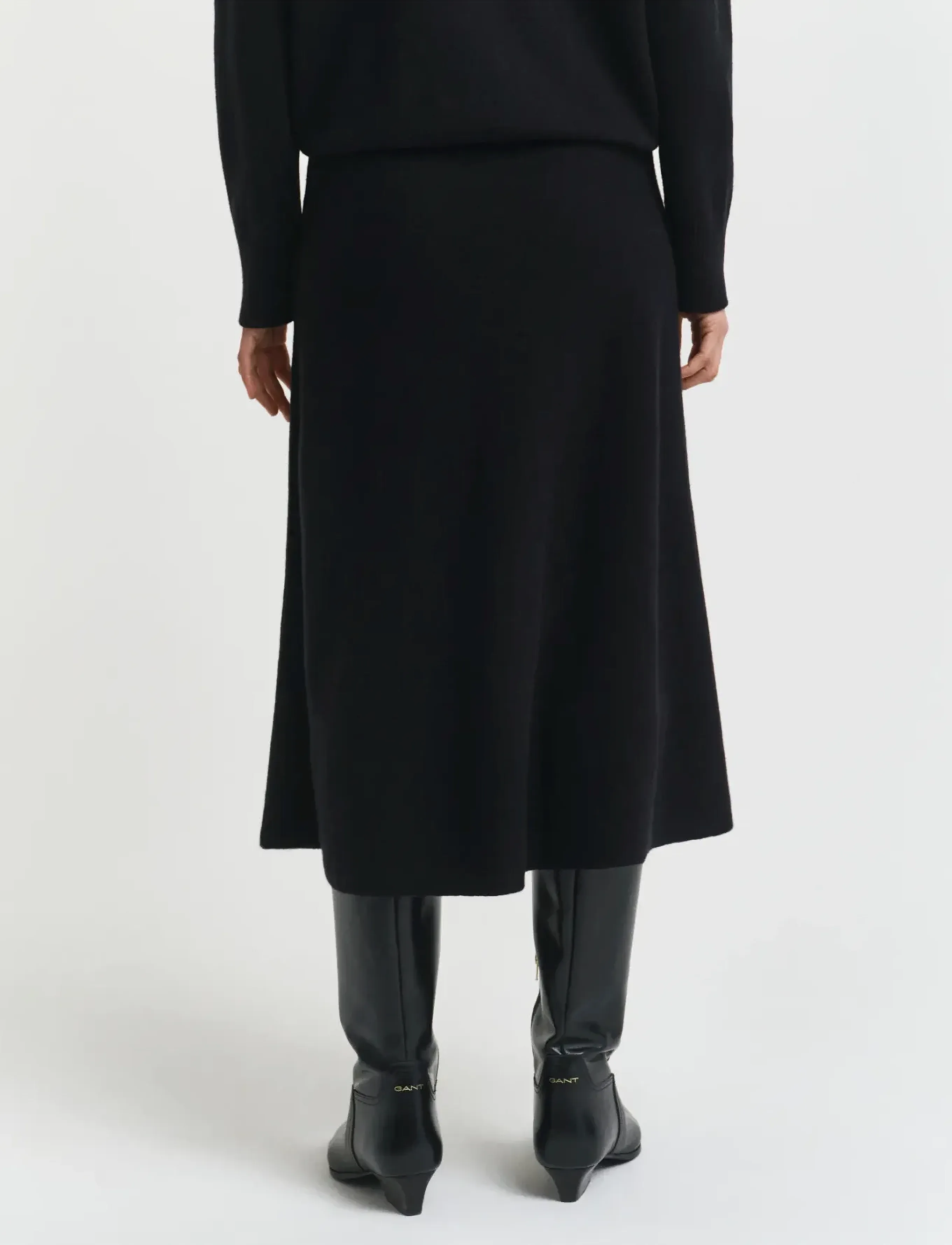 Gant - SUPERFINE LAMBSWOOL SKIRT - strikkede nederdele - black - 3