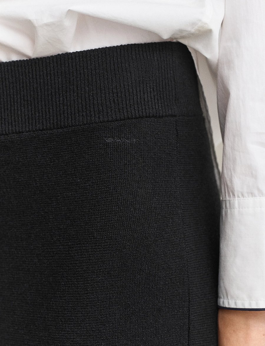 Gant - SUPERFINE LAMBSWOOL SKIRT - midi skirts - black - 1