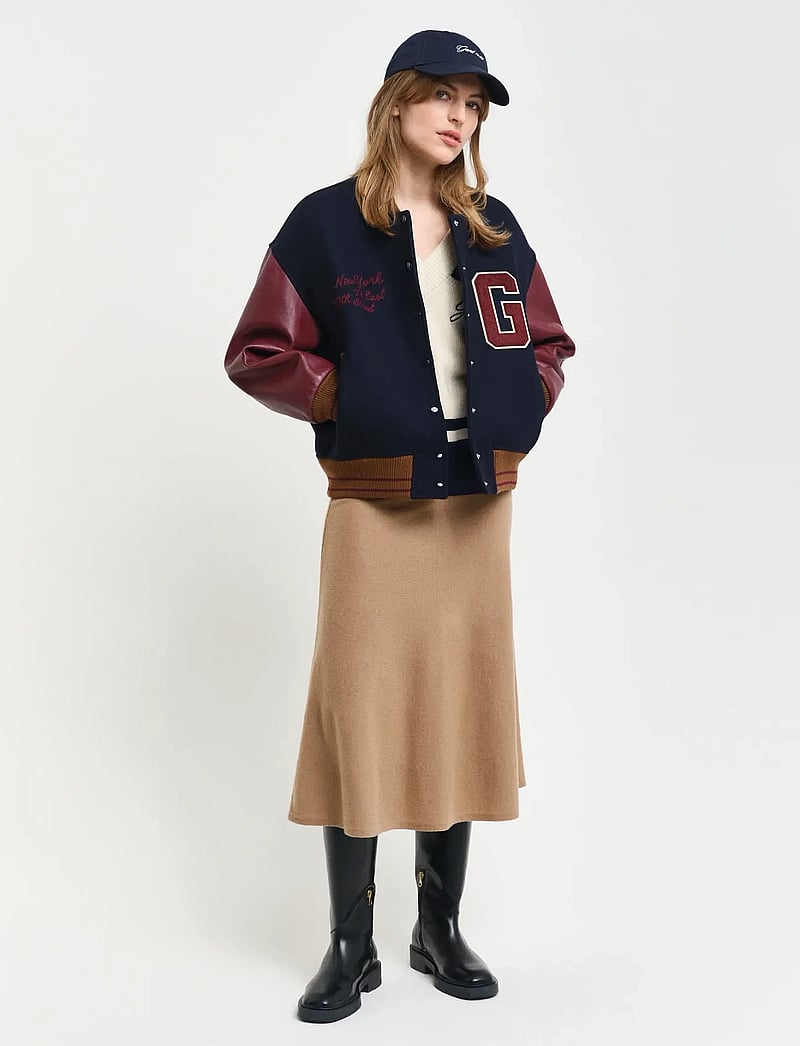 GANT - SUPERFINE LAMBSWOOL SKIRT - strikkede nederdele - caramel beige - 0