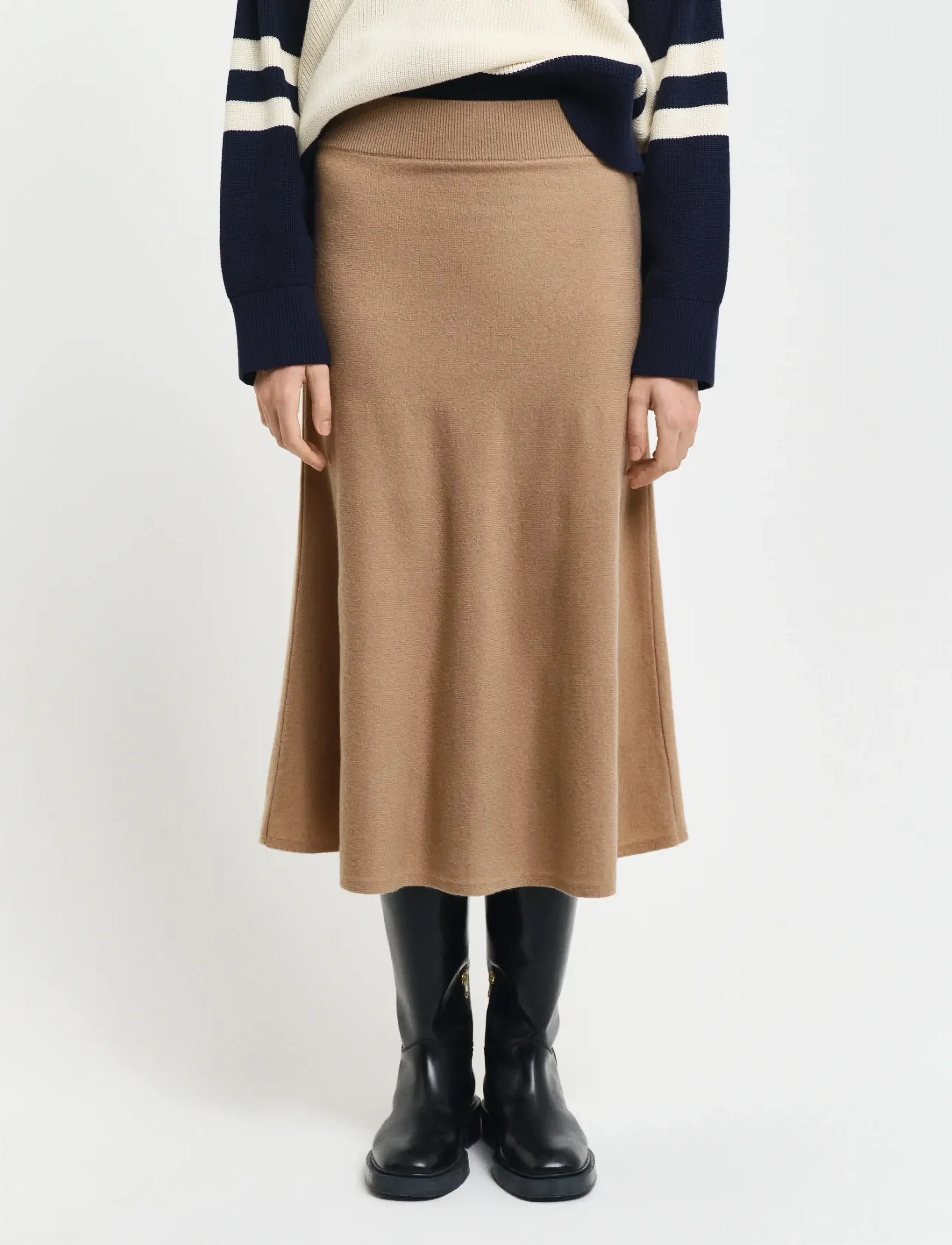 Gant - SUPERFINE LAMBSWOOL SKIRT - strikkede nederdele - caramel beige - 3