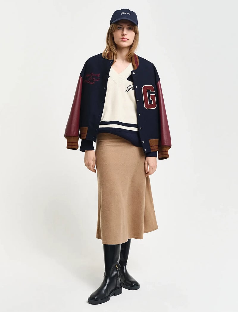 GANT - SUPERFINE LAMBSWOOL SKIRT - strikkede nederdele - caramel beige - 4