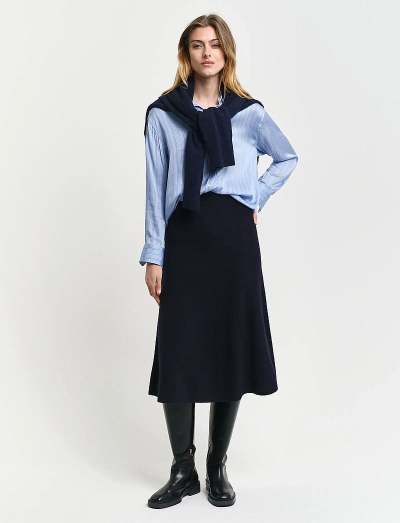 GANT - SUPERFINE LAMBSWOOL SKIRT - strikkede nederdele - evening blue - 0