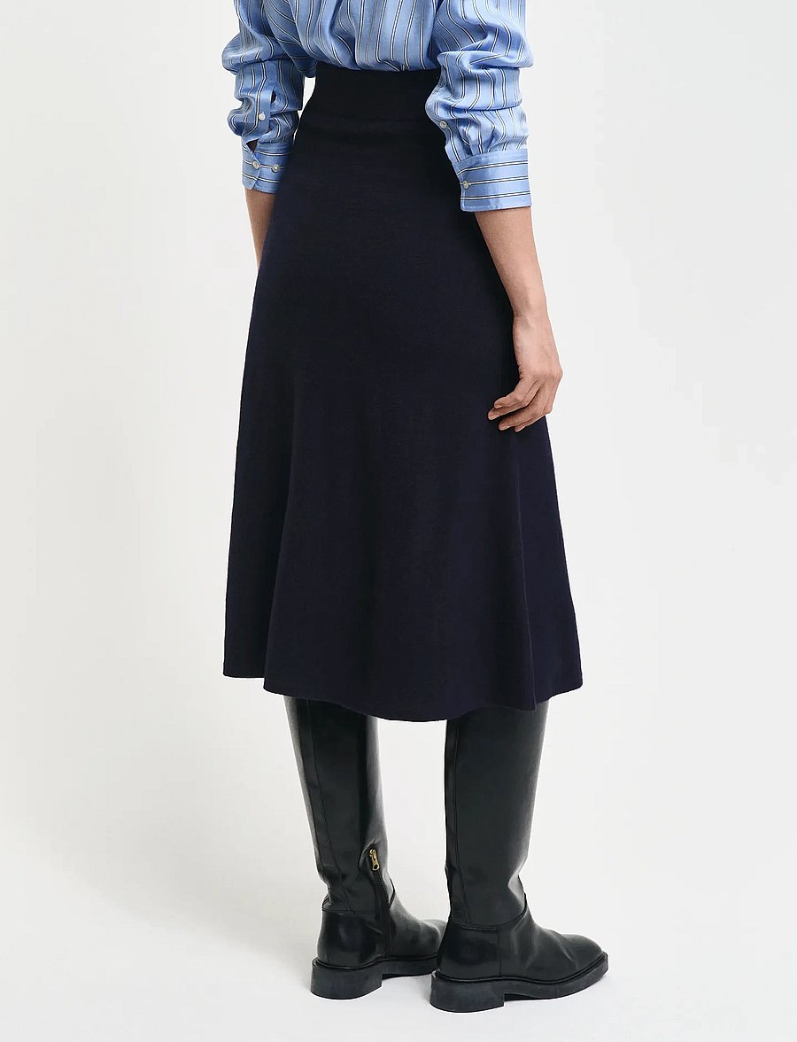 Gant - SUPERFINE LAMBSWOOL SKIRT - spódnice dzianinowe - evening blue - 3