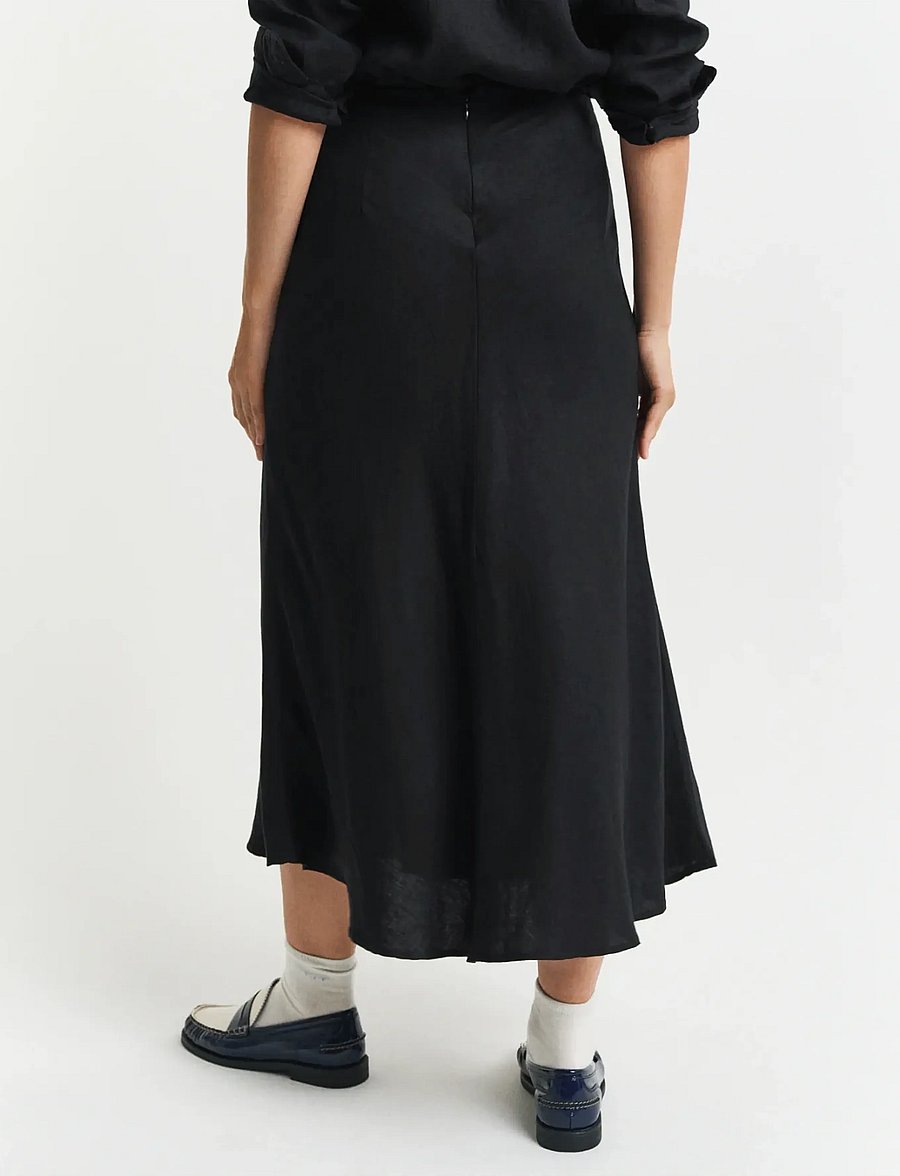Gant - LINEN BLEND SKIRT - midi rokken - black - 3