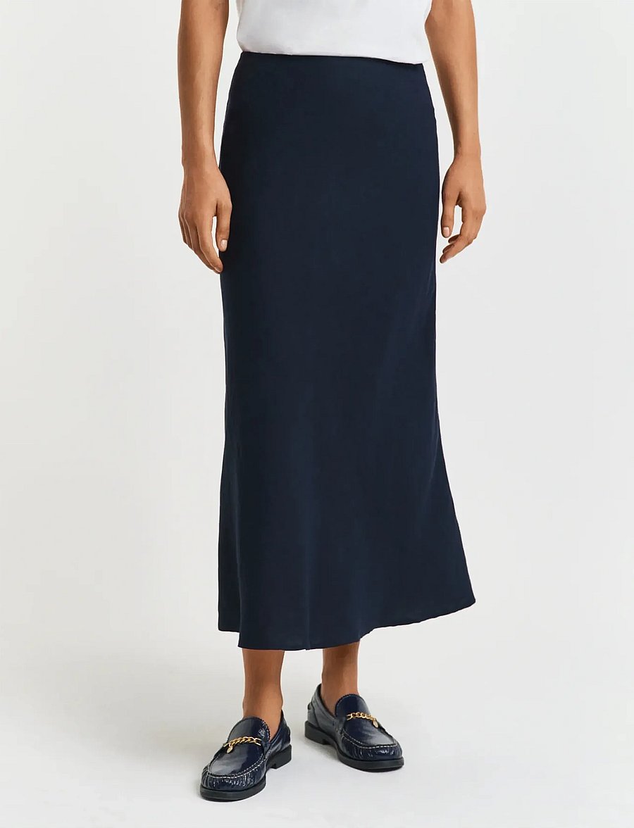 Gant - LINEN BLEND SKIRT - jupes midi - evening blue - 0