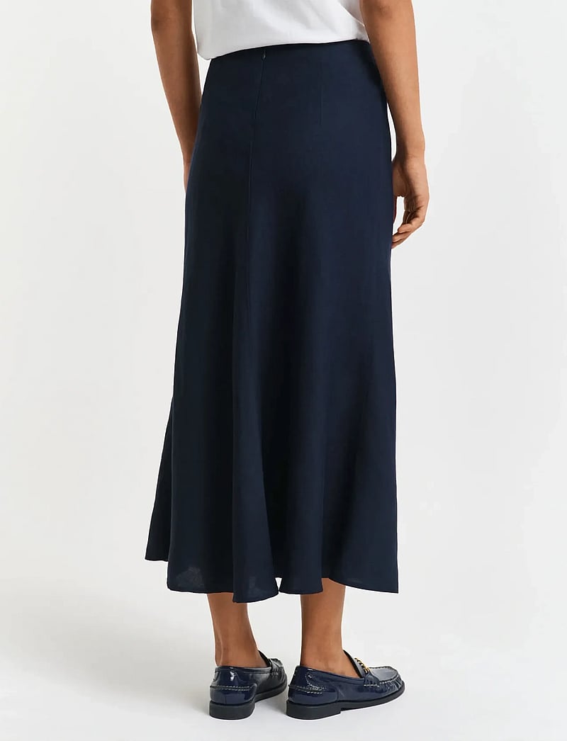 Gant - LINEN BLEND SKIRT - midi-röcke - evening blue - 3