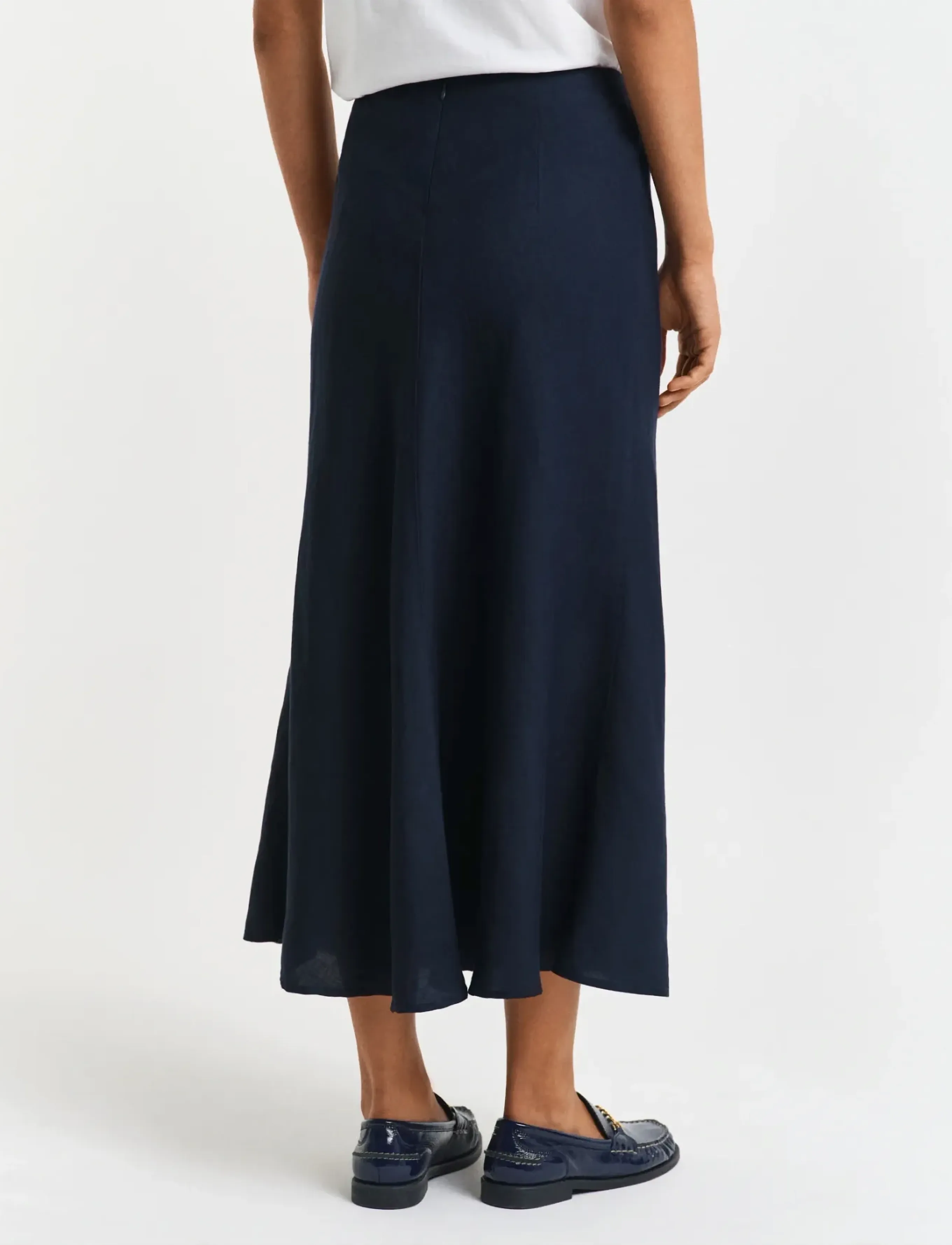 Gant - LINEN BLEND SKIRT - jupes midi - evening blue - 3
