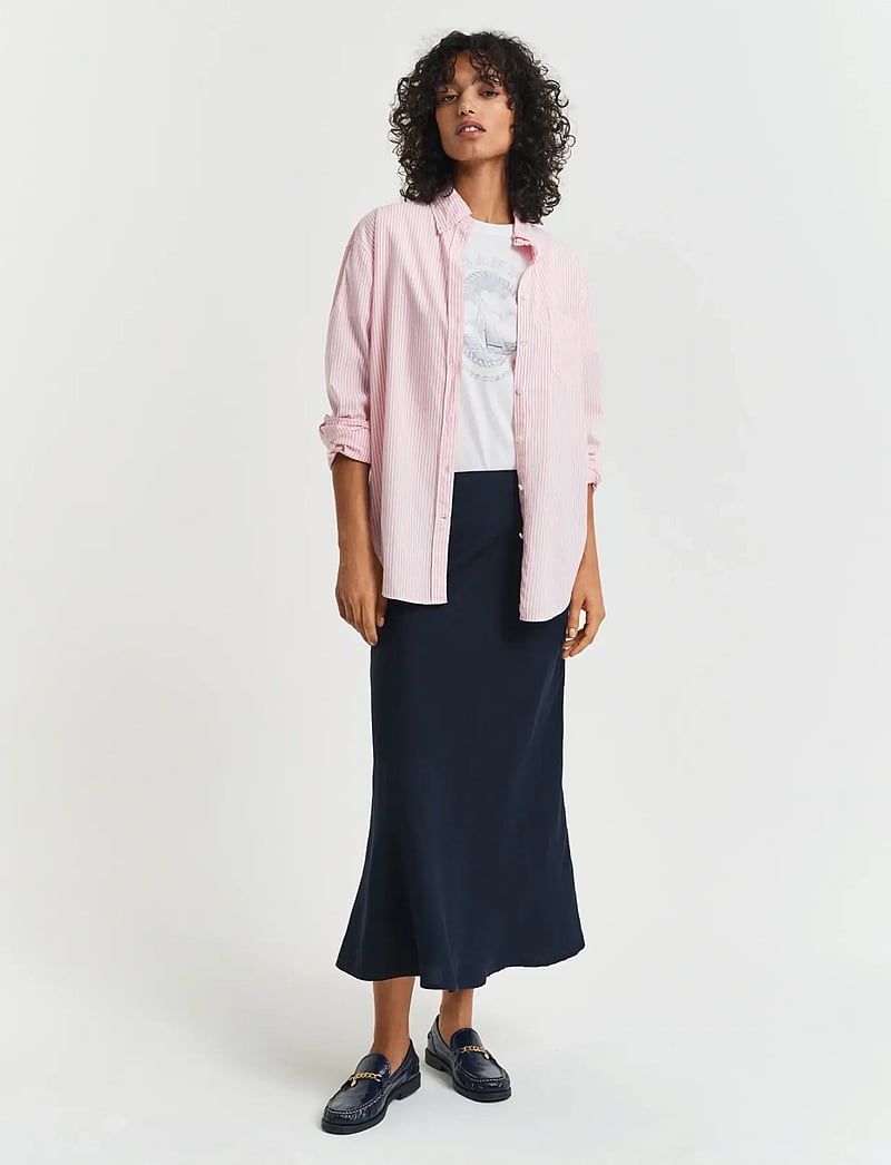 Gant - LINEN BLEND SKIRT - midi-röcke - evening blue - 4