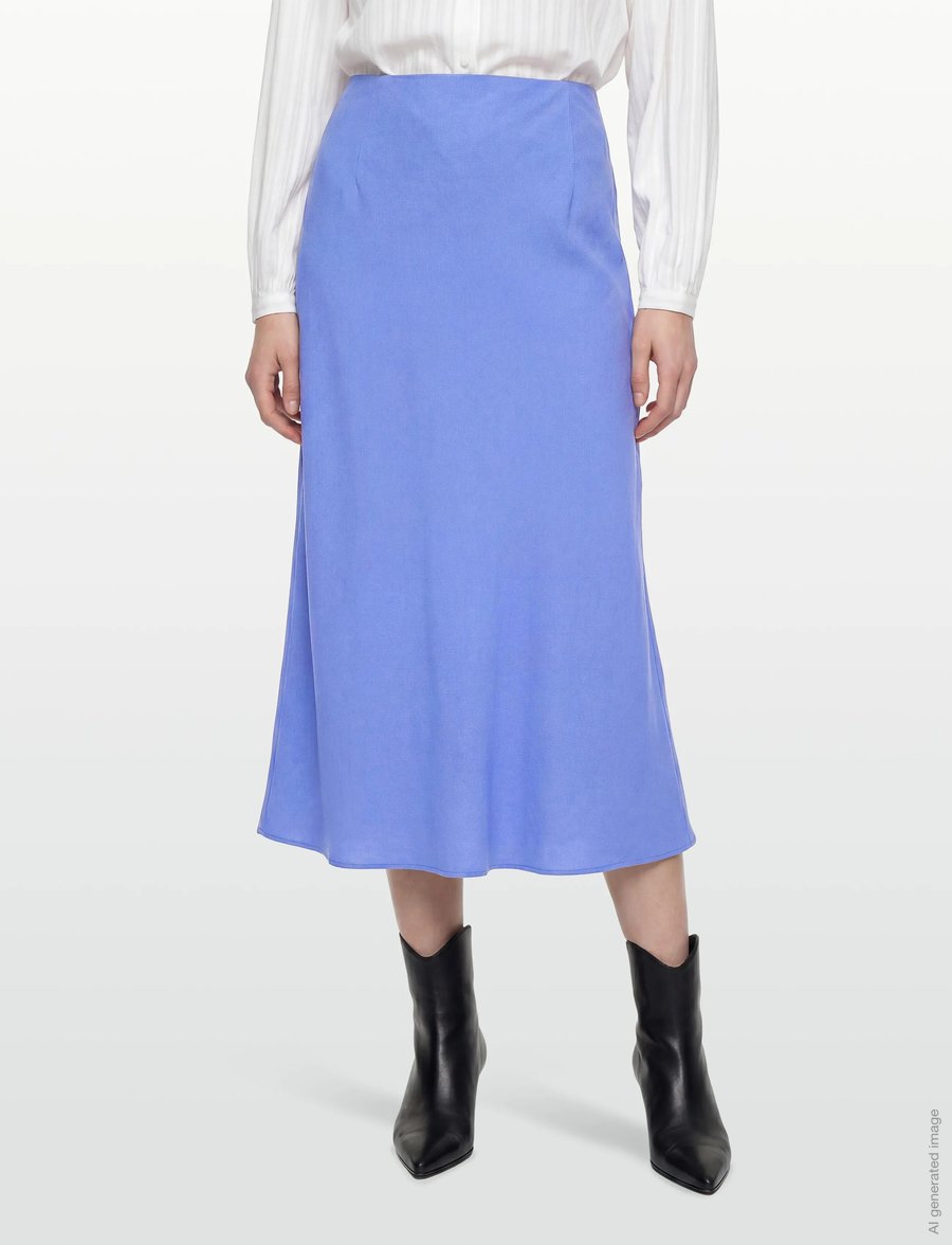 Gant - LINEN BLEND SKIRT - midi-röcke - perfect blue - 3